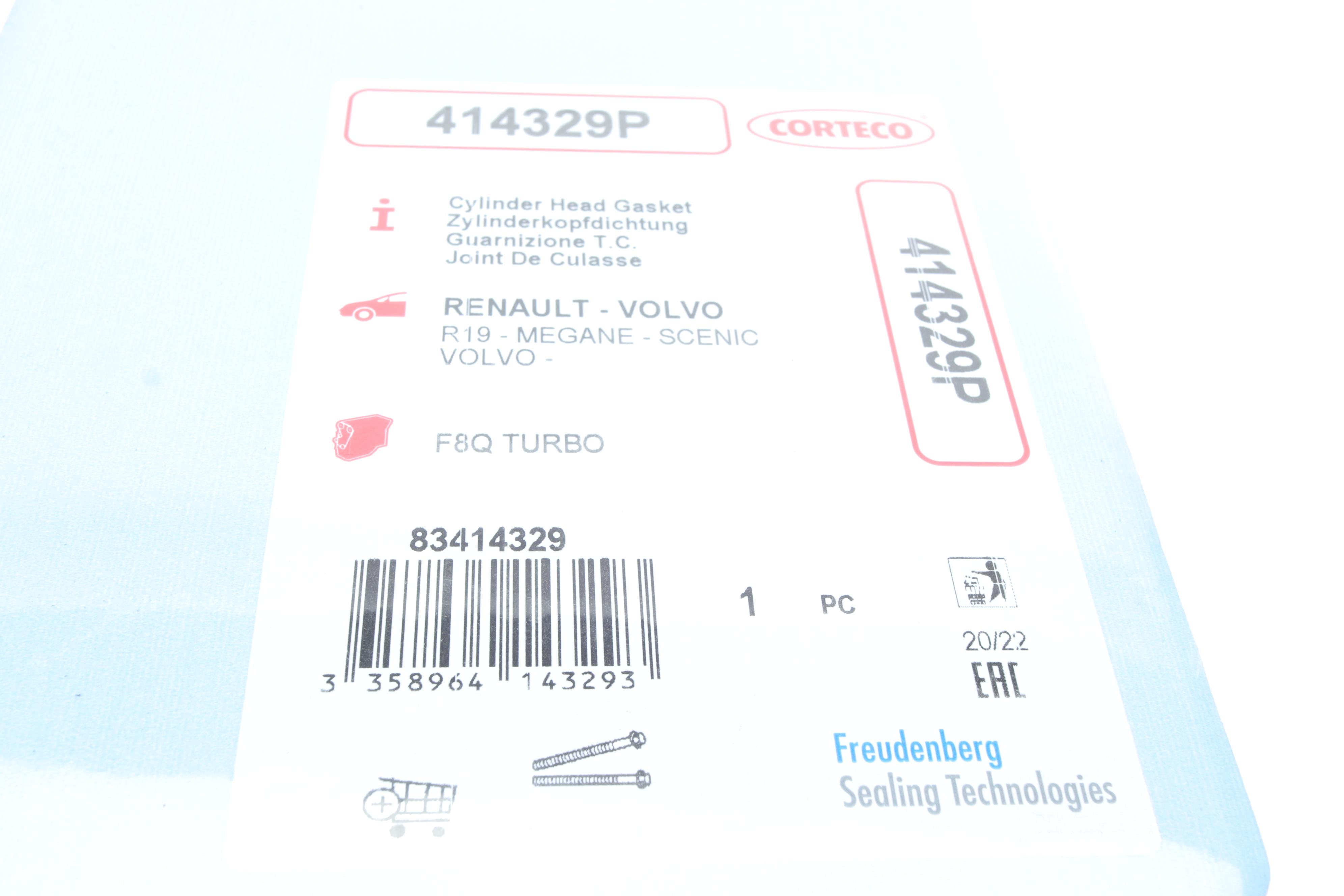 Прокладка ГБЦ Renault Kangoo 1.9D 97- (1 метки) (1.50 мм)