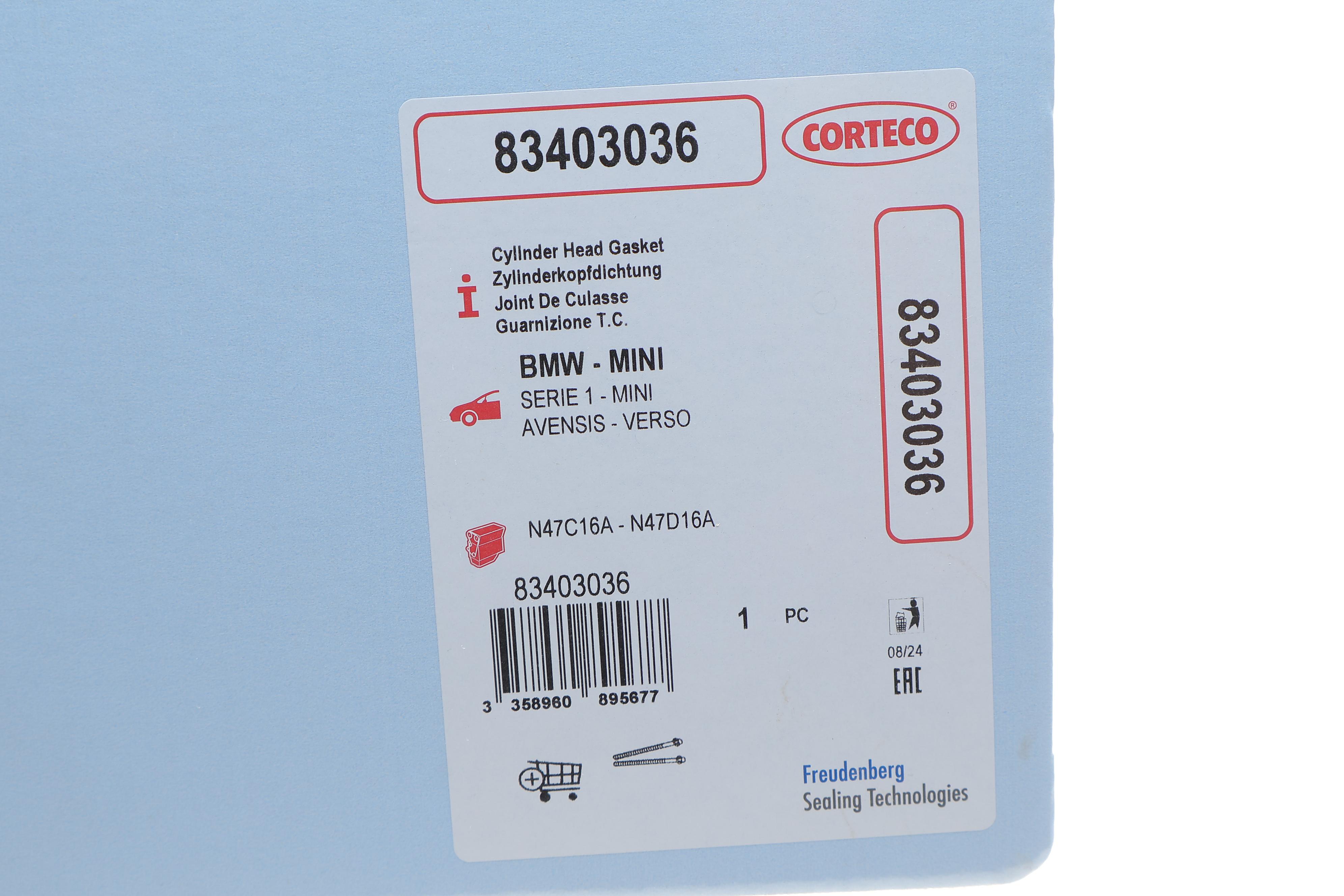 Прокладка ГБЦ BMW 1 (F20/F21) 11- (1 метка) (0.95mm) N47 D16