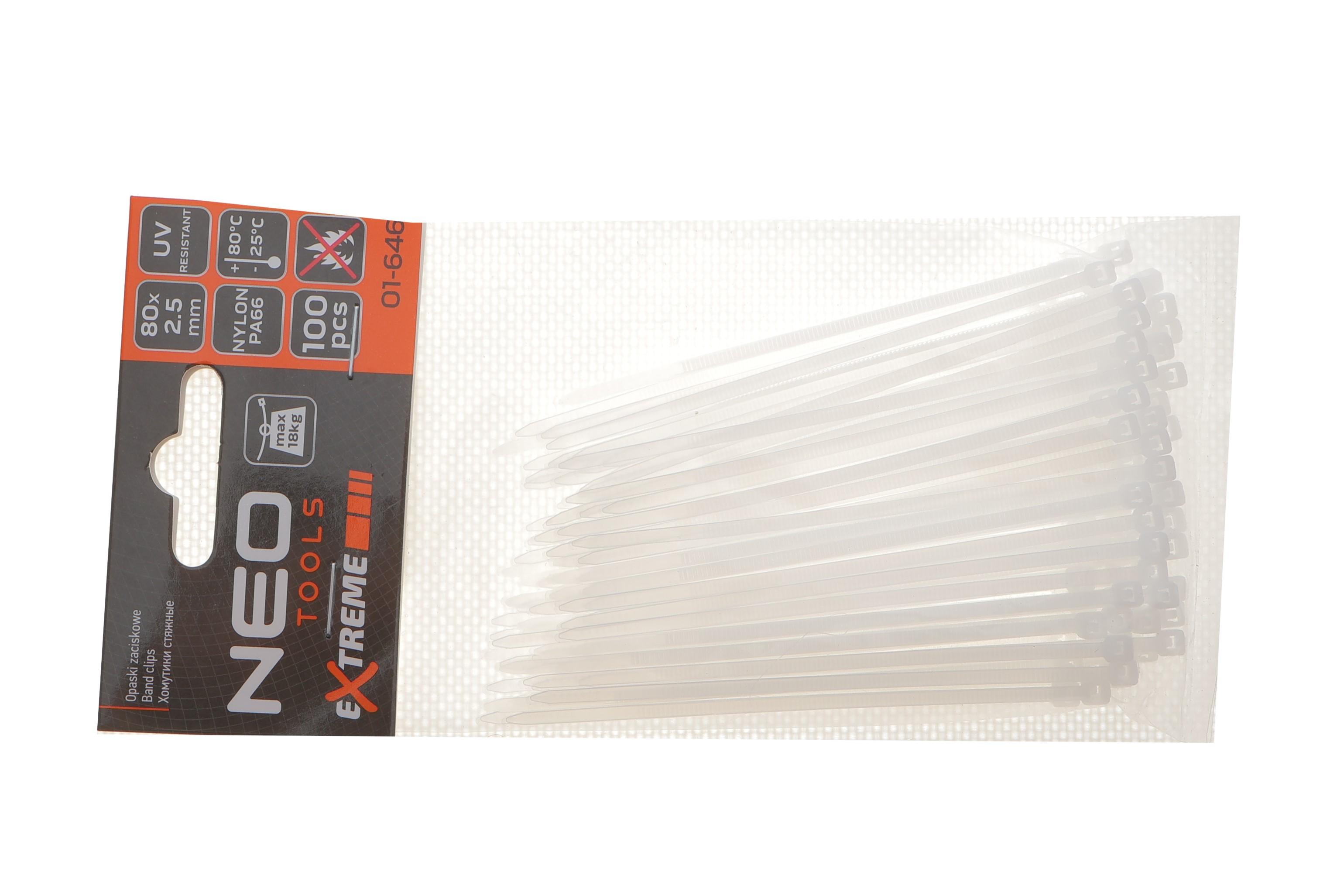 Набір стяжок пластикових EXTREME 2,5x80 мм 100 од. (біла)