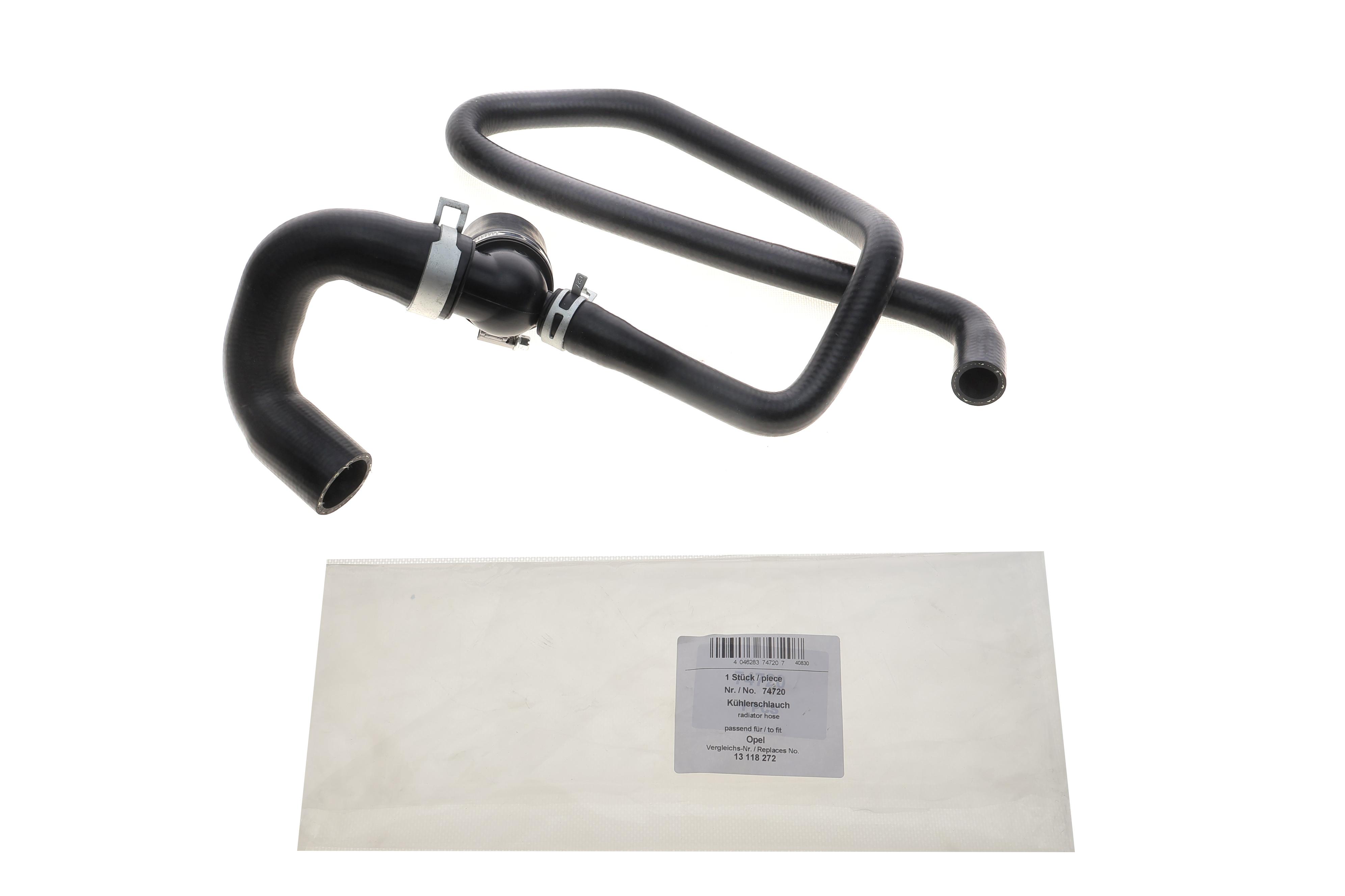 Патрубок радіатора (нижній) Opel Astra/Zafira 1.6/1.8 00-