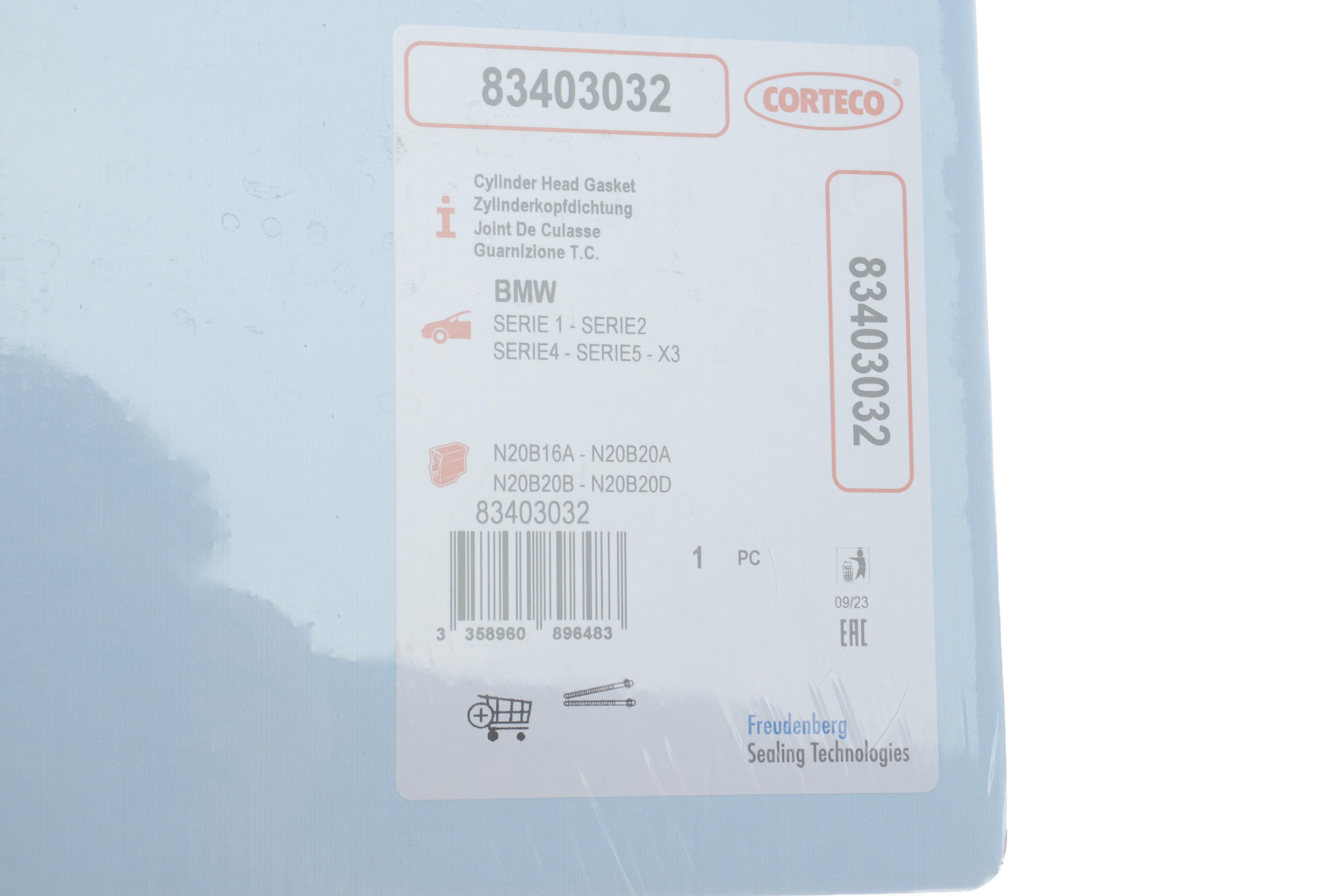 Прокладка ГБЦ BMW 3 (F30/F80)/5 (F10)/X3 (F25)/X5 (F15/F85) 10- (0.90mm) N20/N26