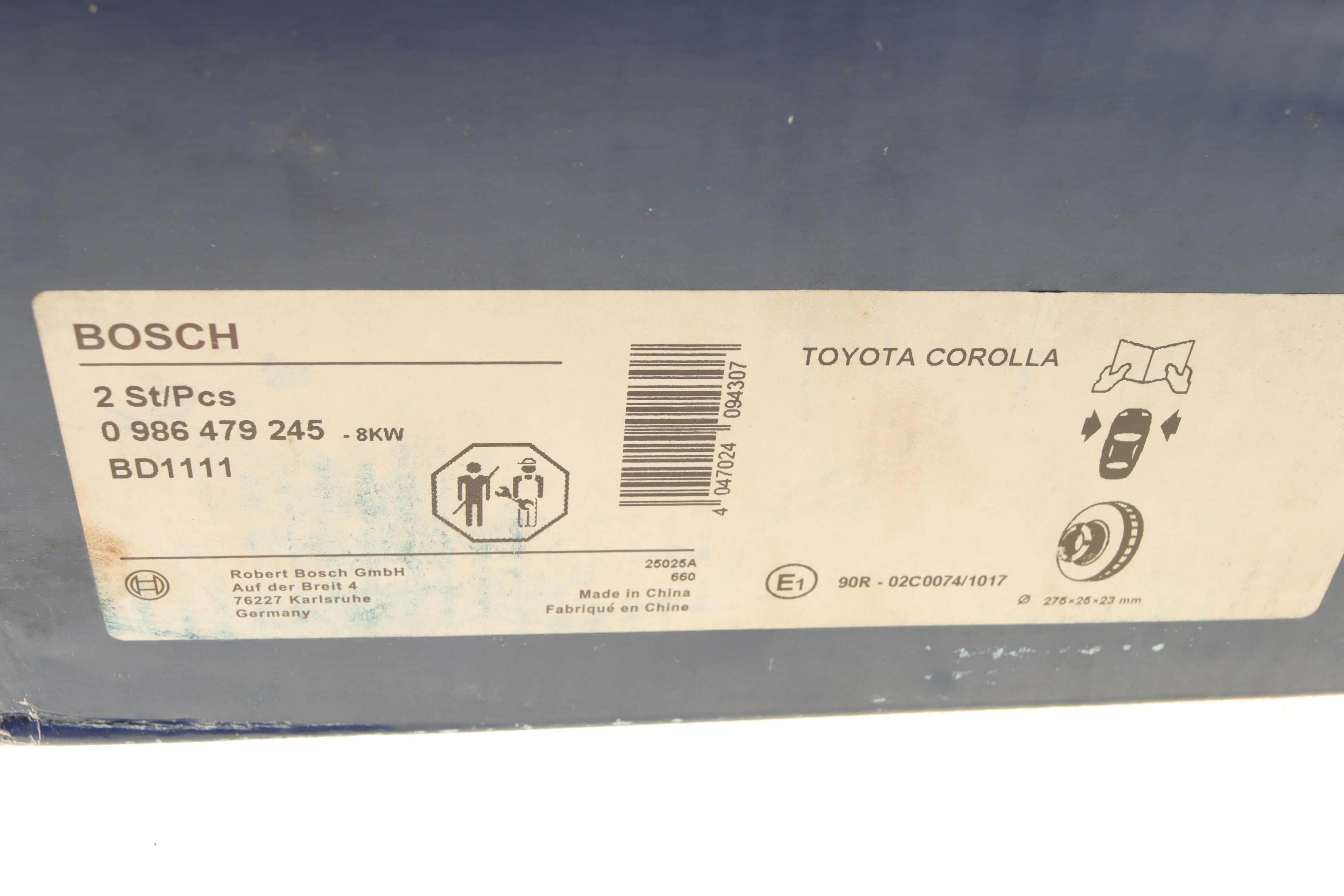 Диск гальмівний (передній) Toyota Corolla 00-18 (275x25)