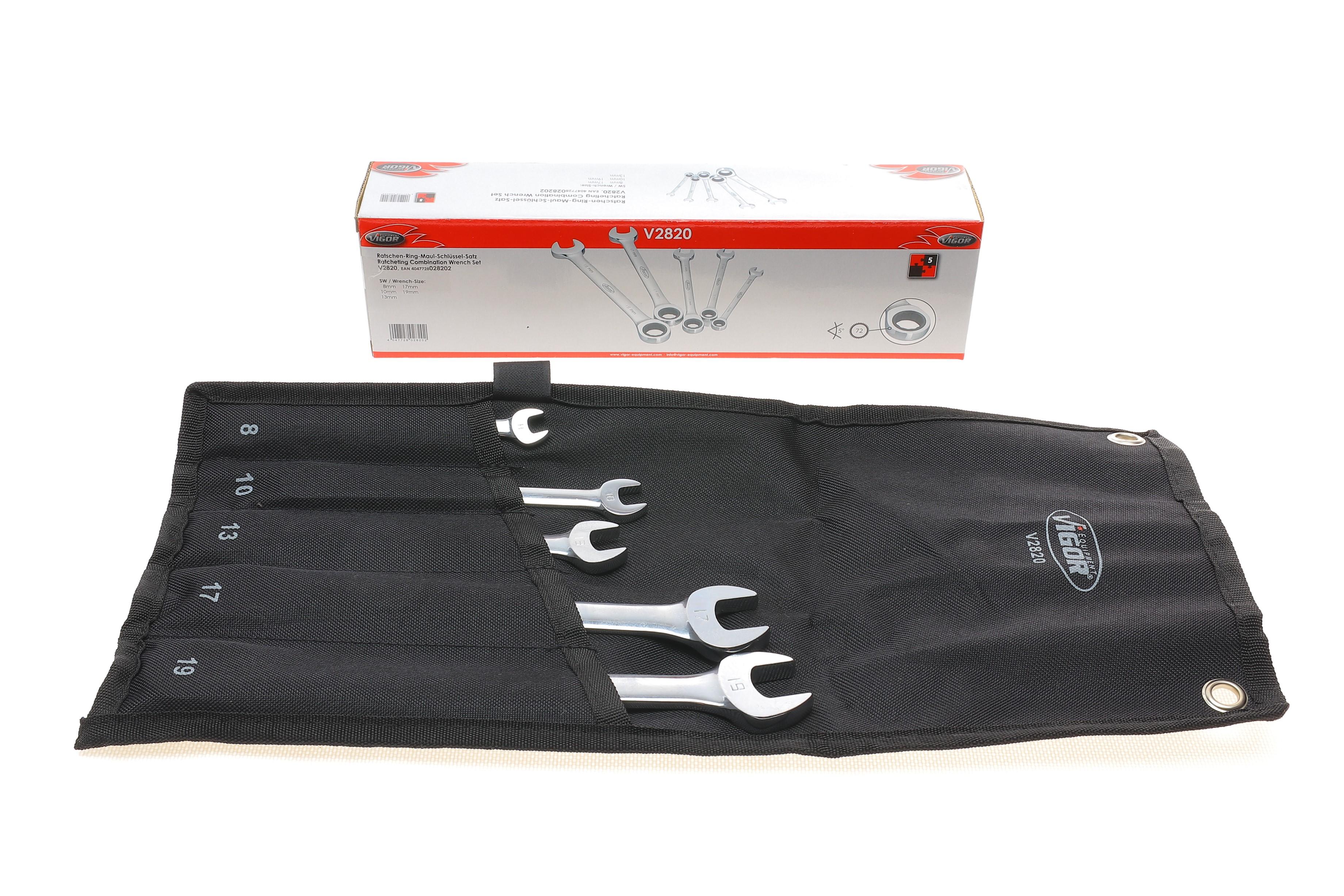 Набір ключів ріжково-накидних з тріскачкою 8-19 мм 5 од.