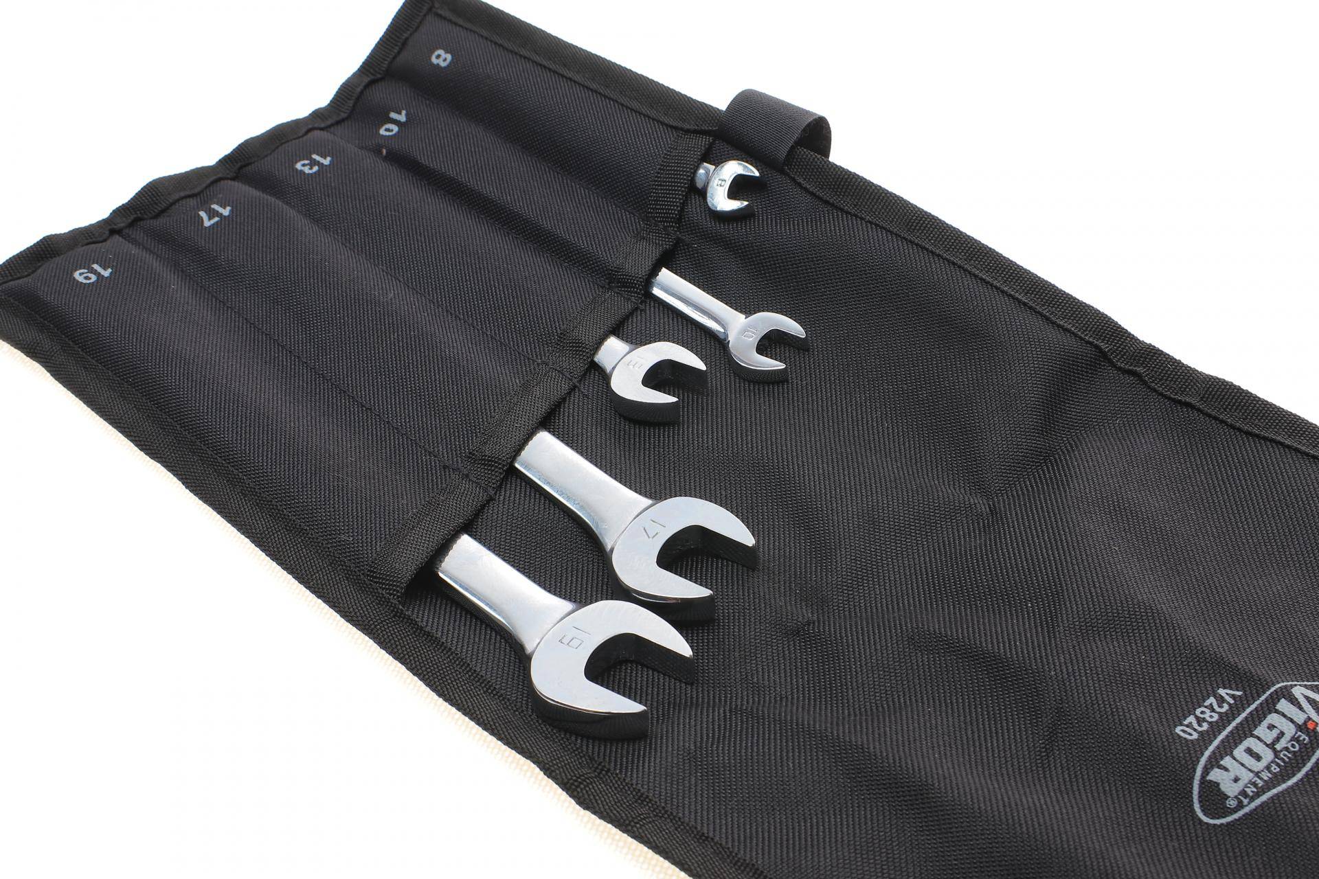 Набір ключів ріжково-накидних з тріскачкою 8-19 мм 5 од.