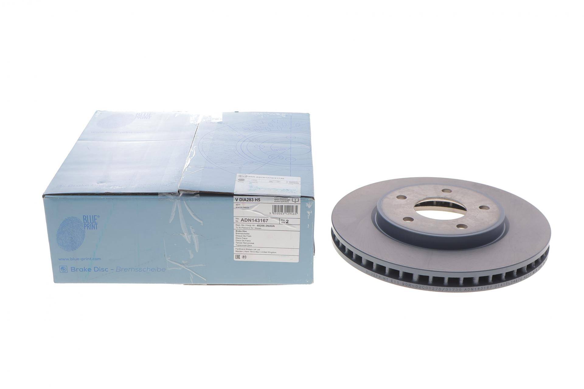 Диск гальмівний (передній) Nissan Leaf 10-/NV200 14- (283x28) (вент.)