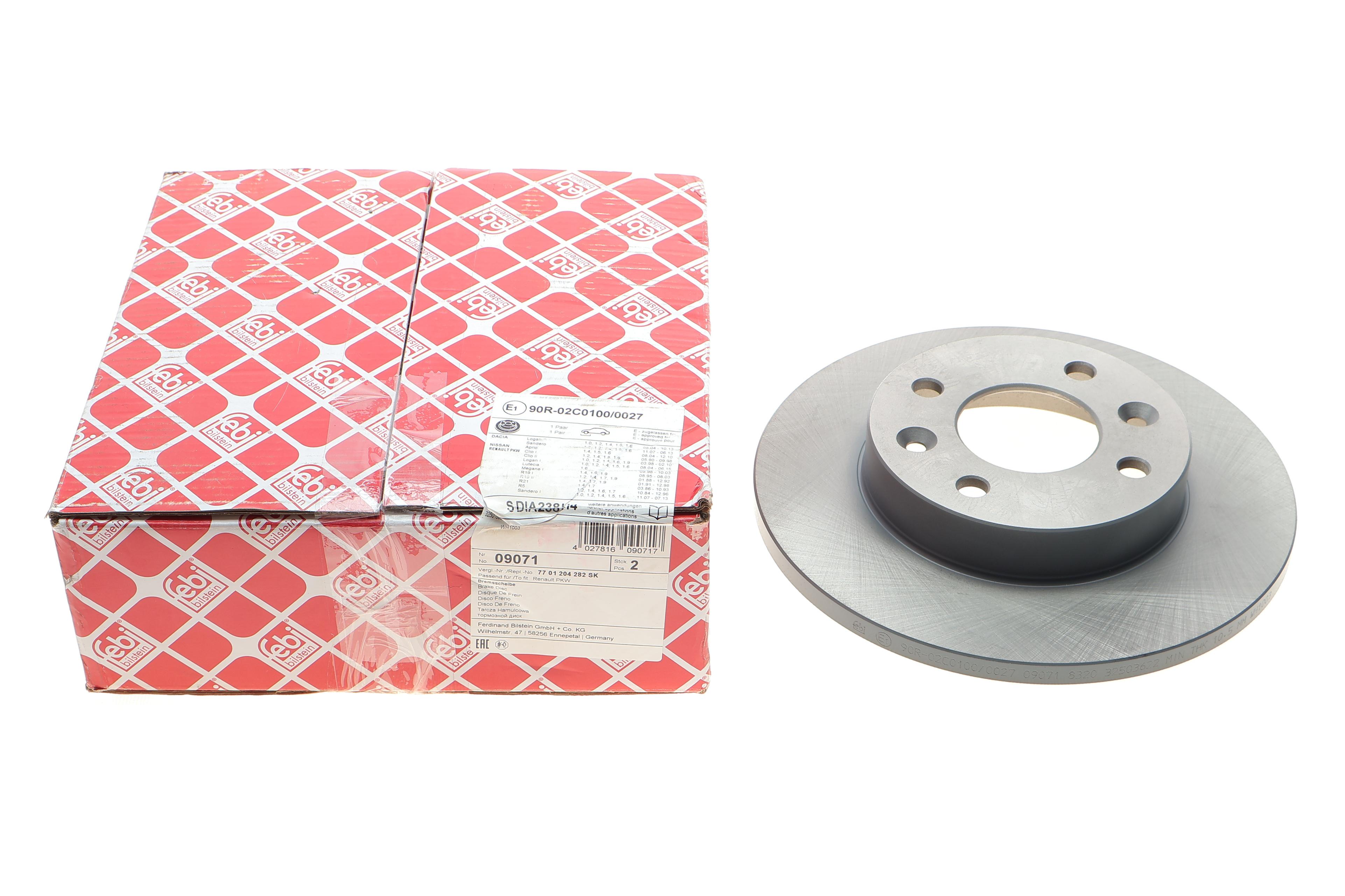 Диск тормозной (передний) Renault Megane/ Clio 1.2-1.9  90-03 (238x12mm)