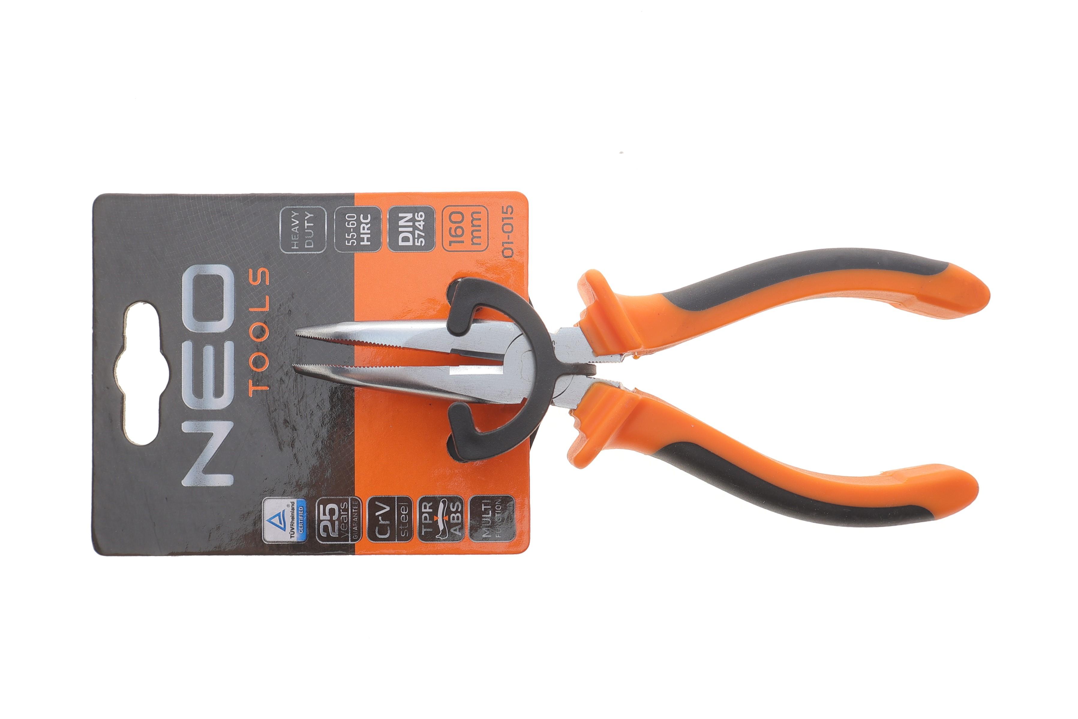 Плоскогубці загнуті з подовженими губками 6" L-160 мм