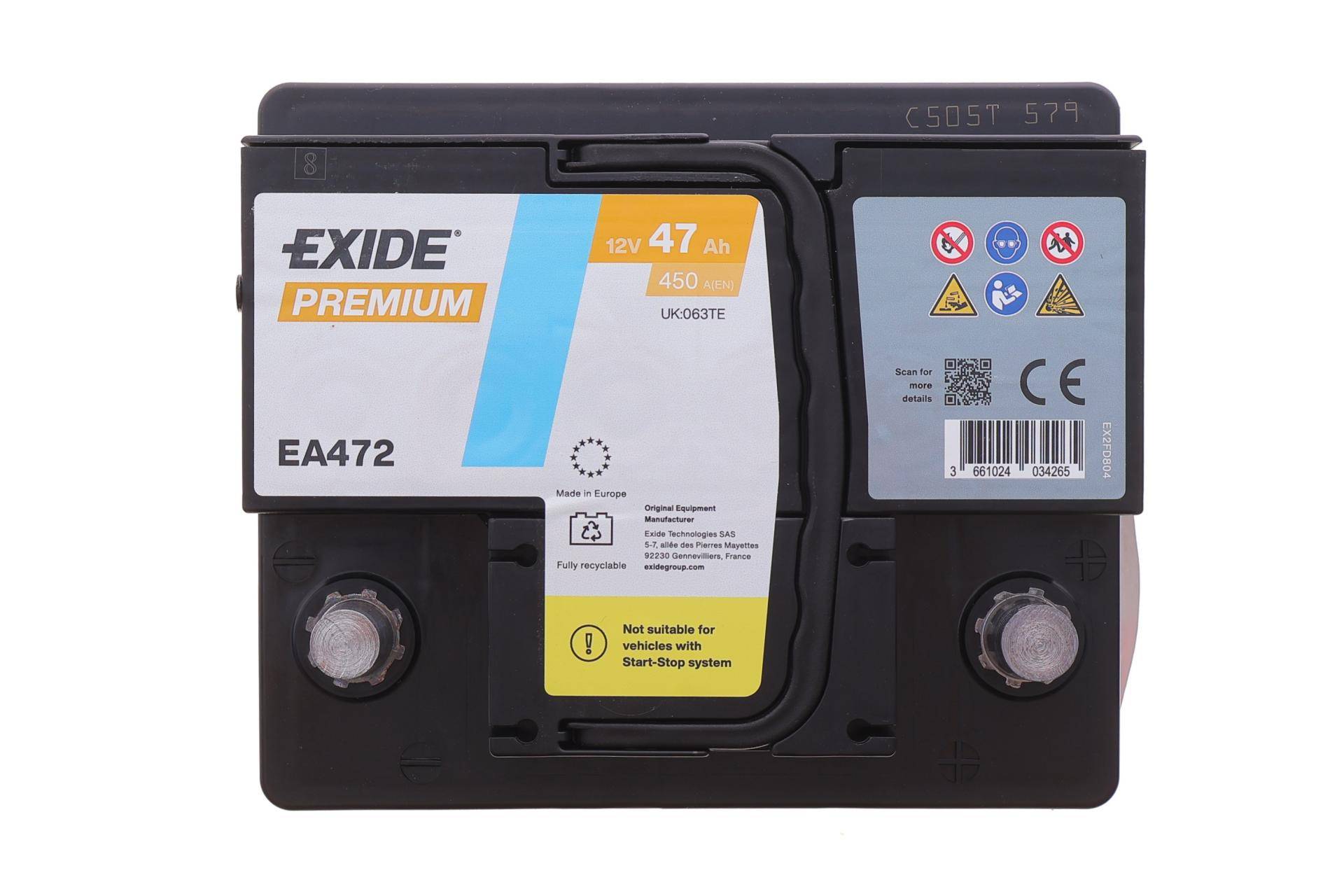 Акумуляторна батарея 47Ah/450A (207x175x175/+R/B13) Premium