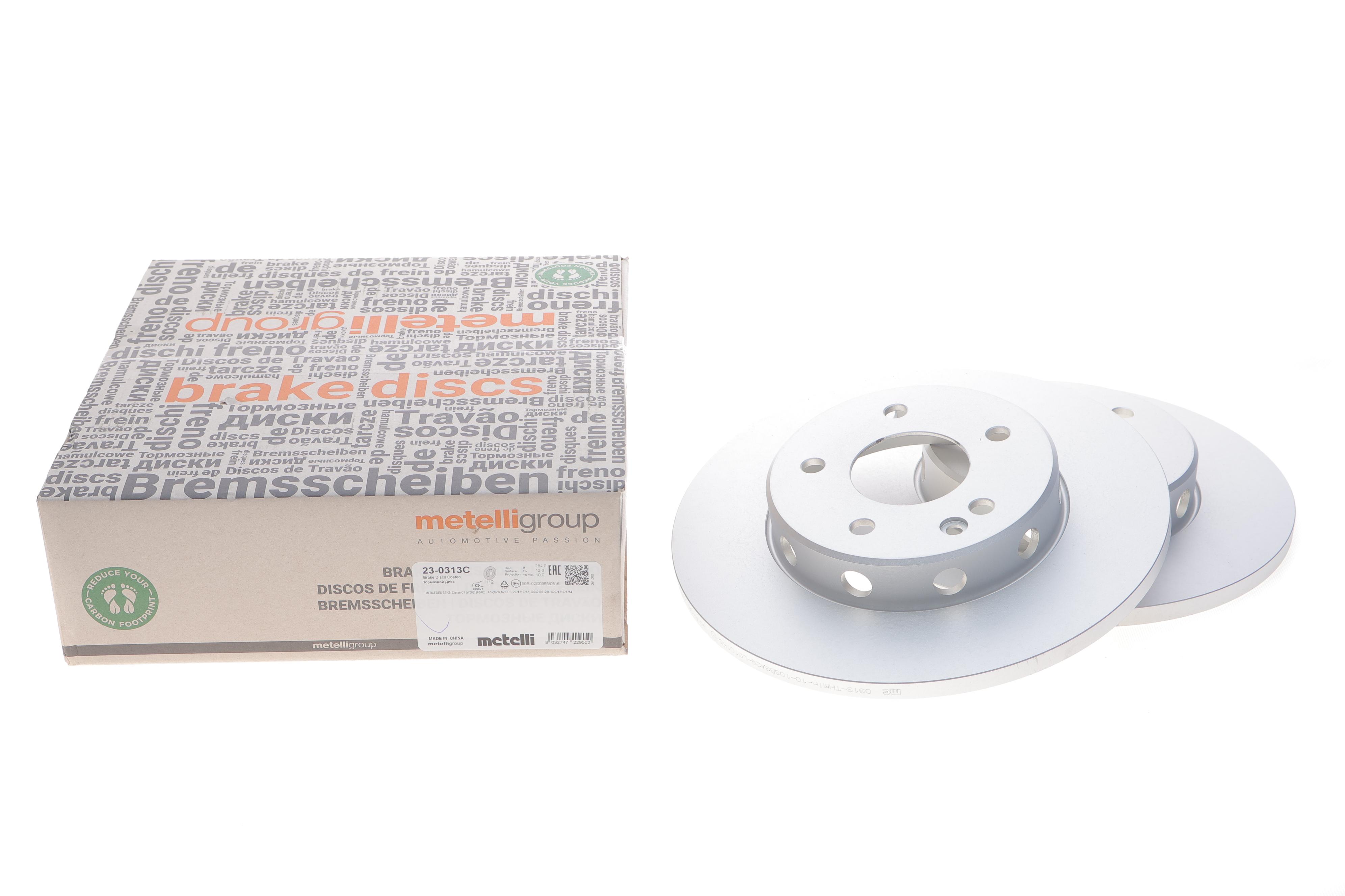 Диск гальмівний (передній) MB C-class (W202) 93-00 (284x12) (з покриттям) (повний)