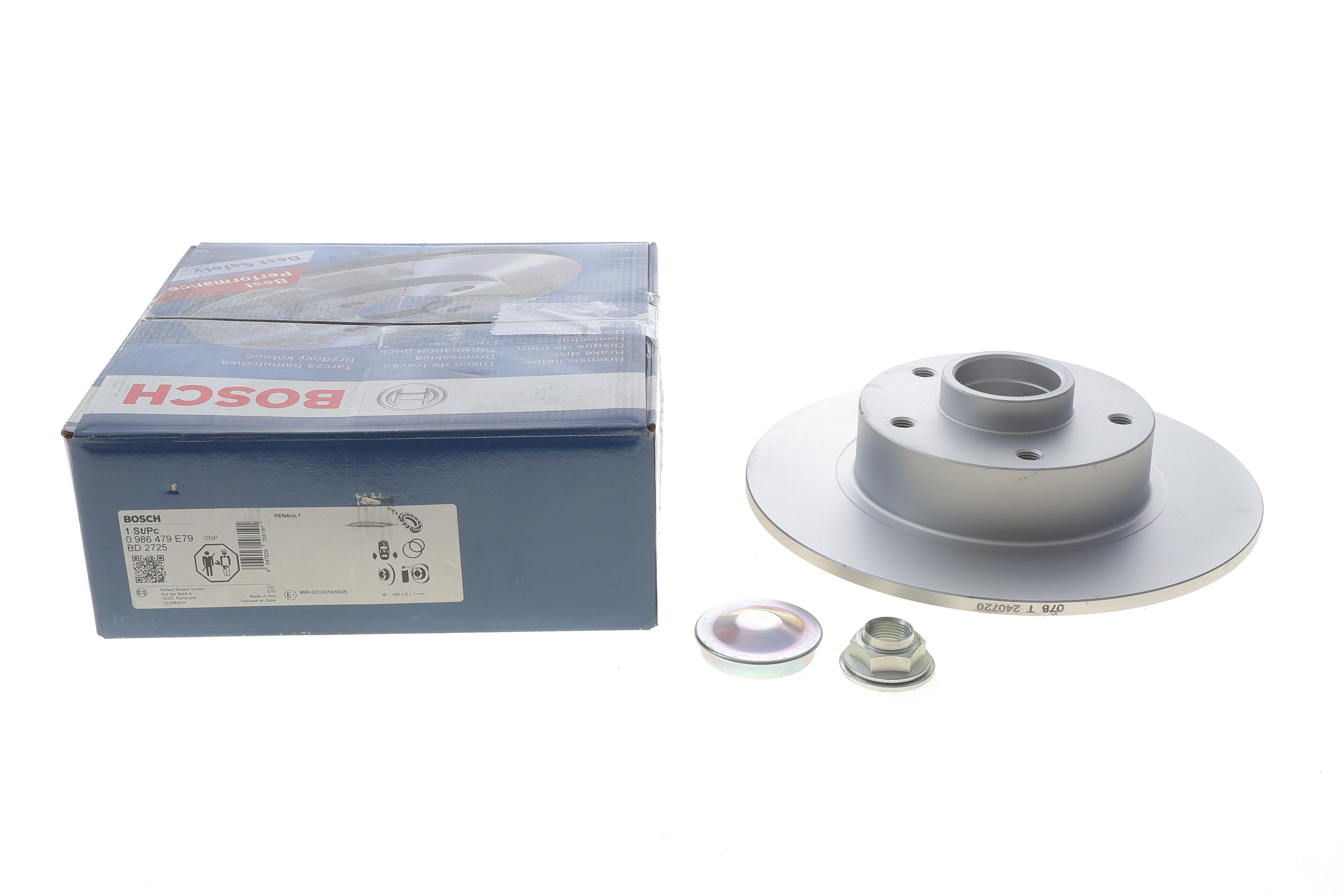 Диск гальмівний (задній) Renault Megane IV 15- (260x8) (+ABS) (з підшипником)