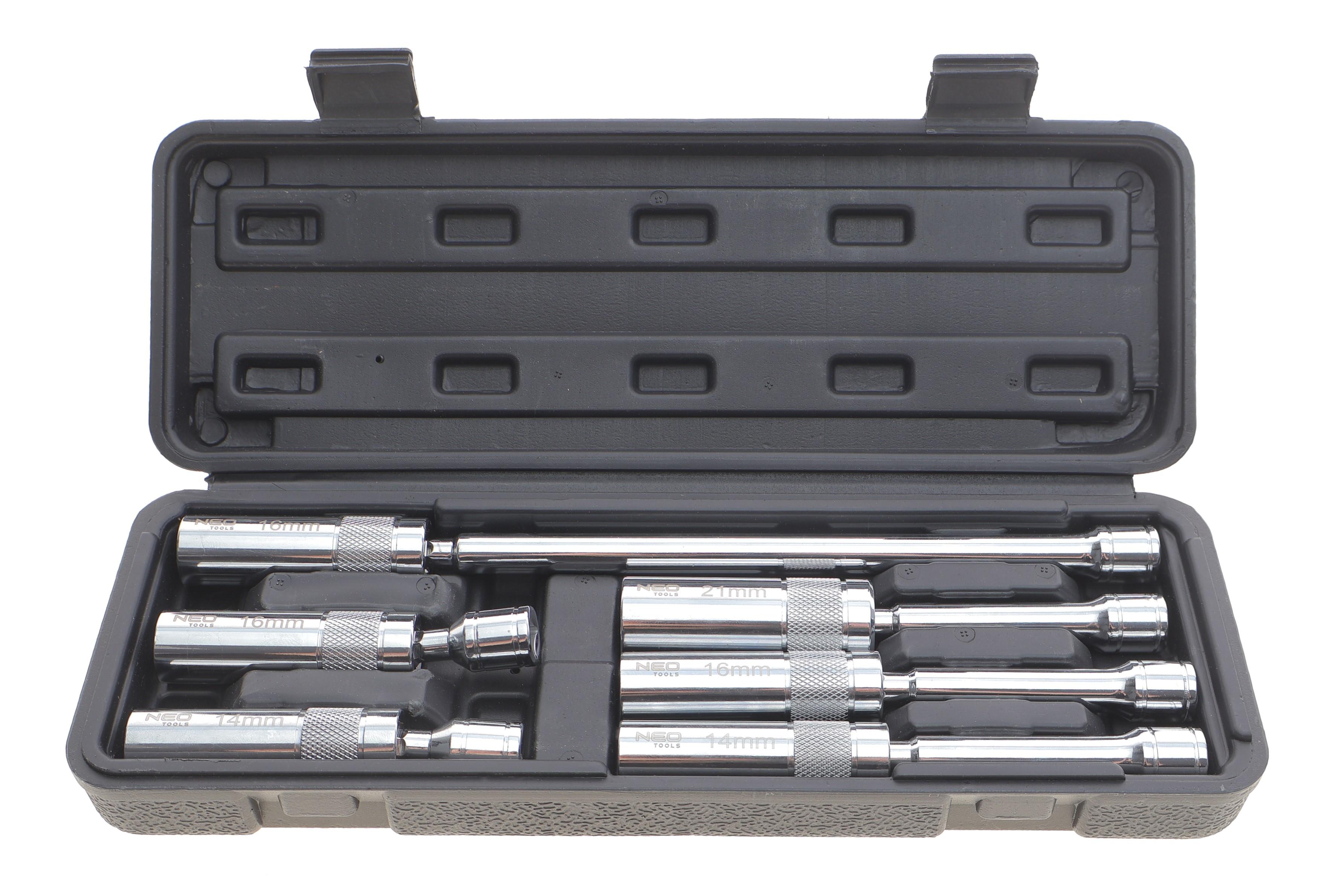 Набір головок свічкових 3/8" 14-16-21 мм (хромовані) з карданом