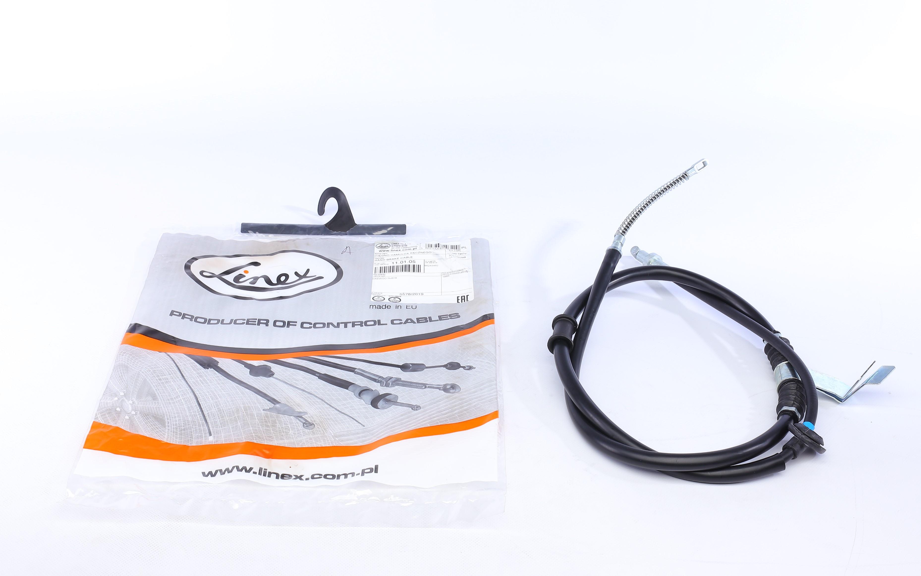 Трос ручника (L) Daewoo Nubira 97- (1654/1456 мм)