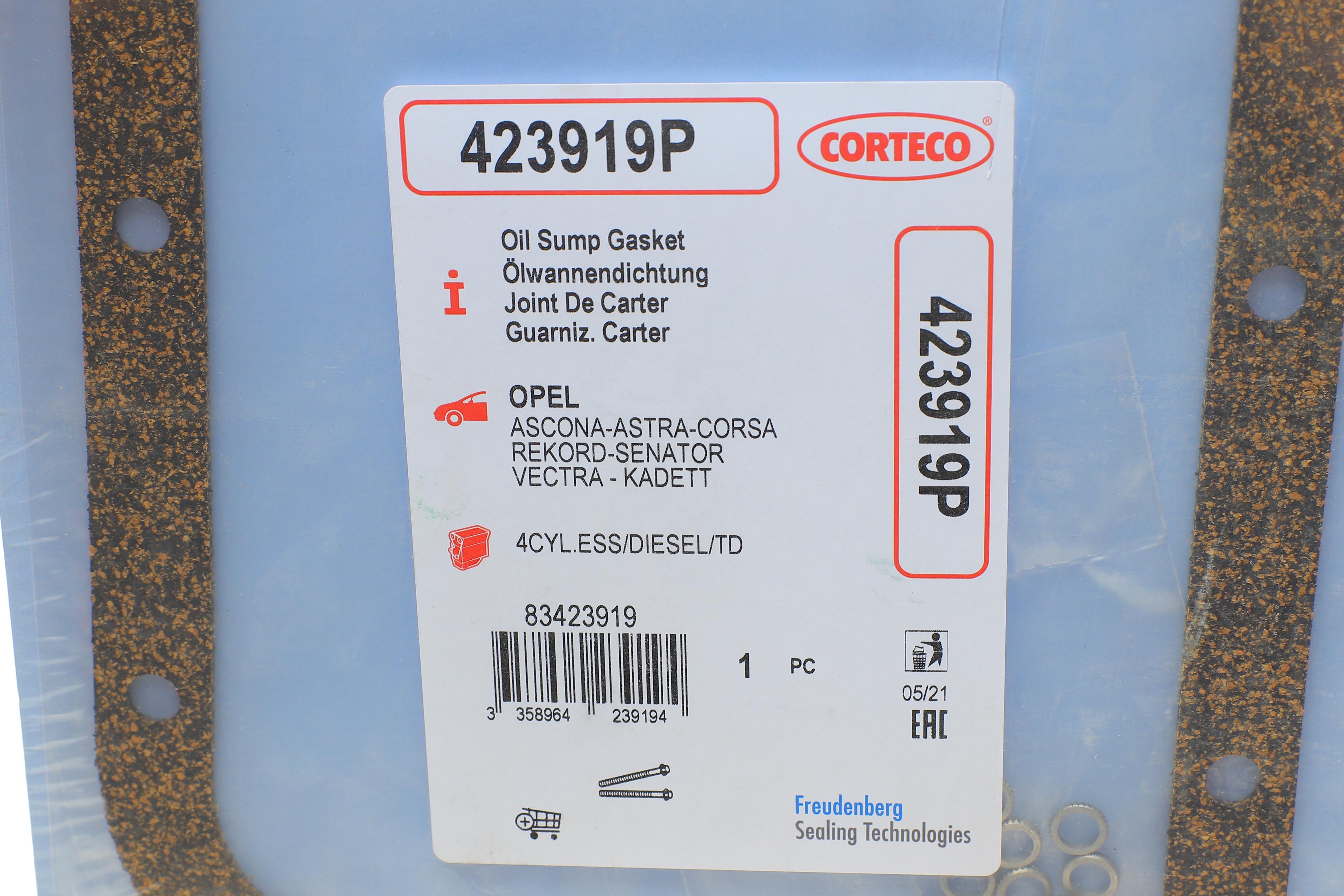 Прокладка поддона Opel Kadett 1.4S