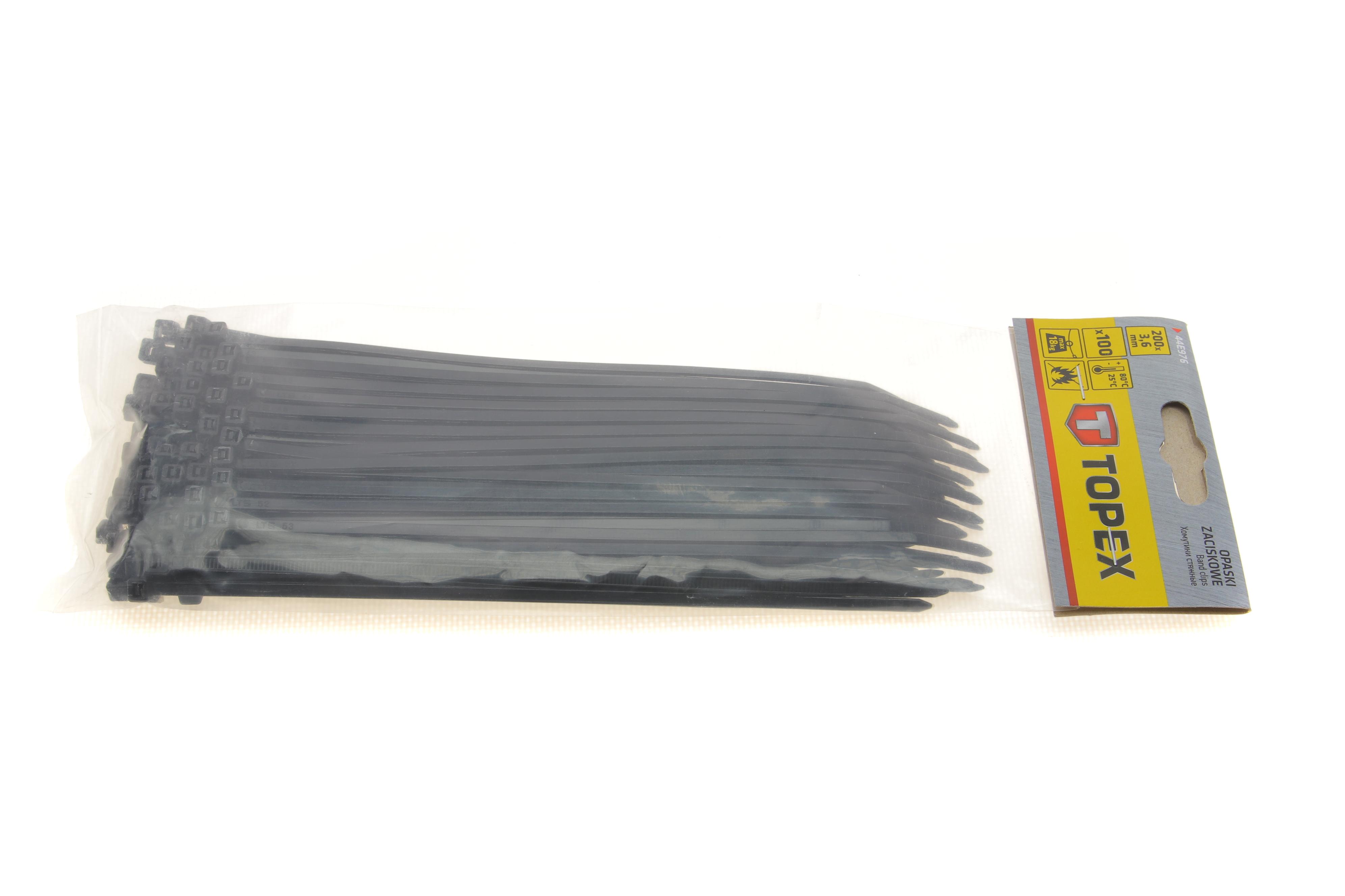 Набір стяжок пластикових 3,6x200 мм 100 од. (чорна)