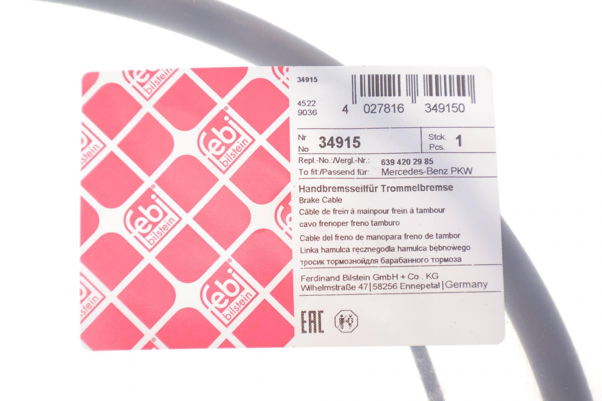 Трос ручника (центральний) MB Vito (W639) 03- (2462mm)