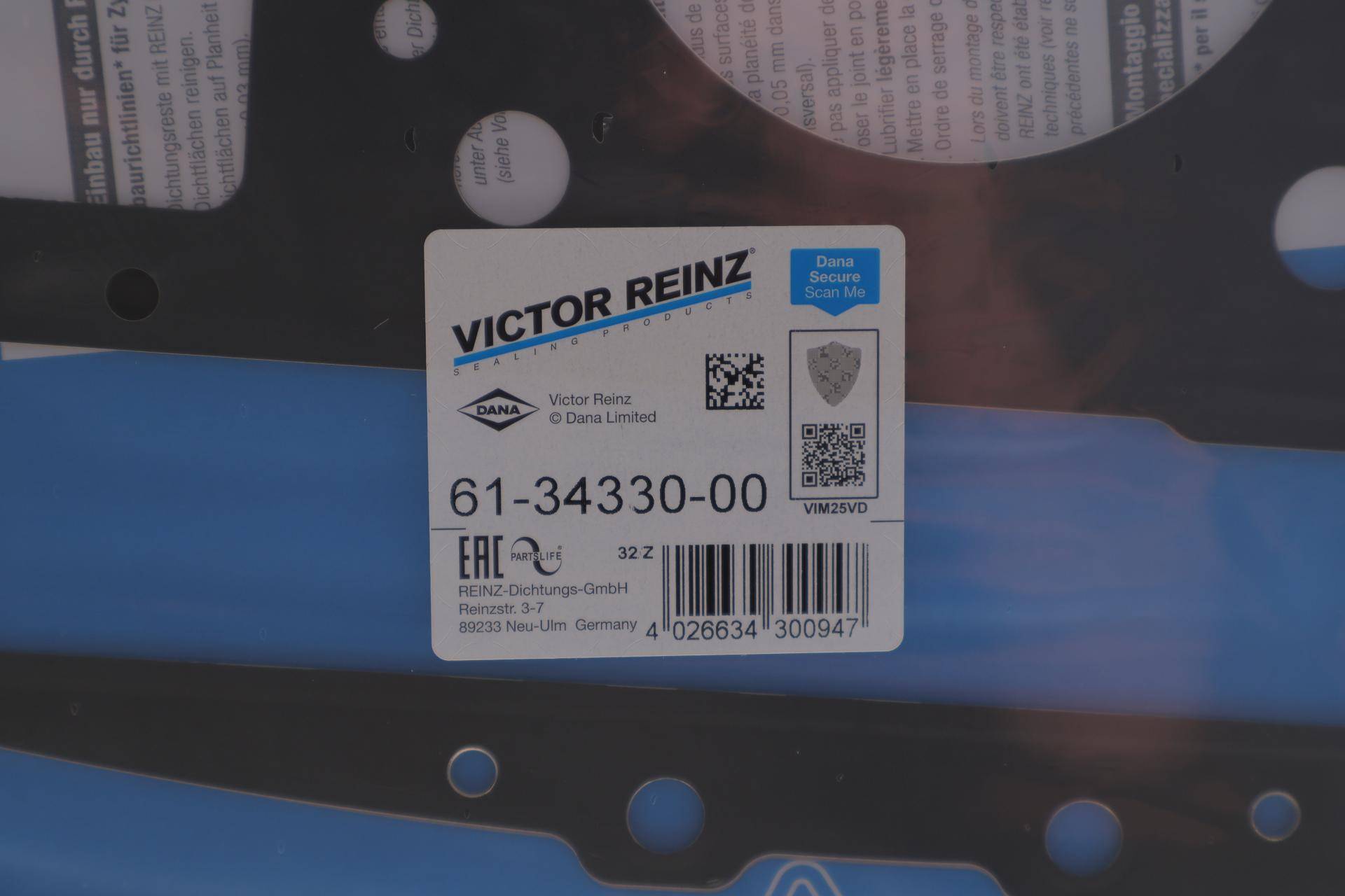 Прокладка ГБЦ Opel Astra G/Vectra C 2.2 16V, Ø87,00mm, 0,50mm