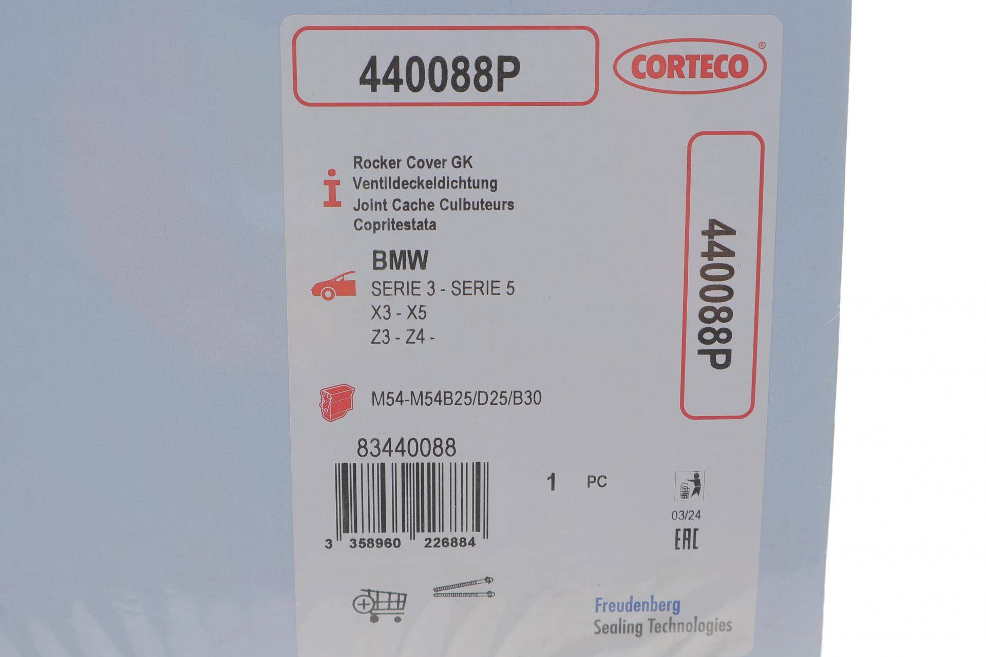 Прокладка кришки клапанів BMW 3 (E46)/5 (E39)/(E60) 2.0-3.0 00- (комплект)