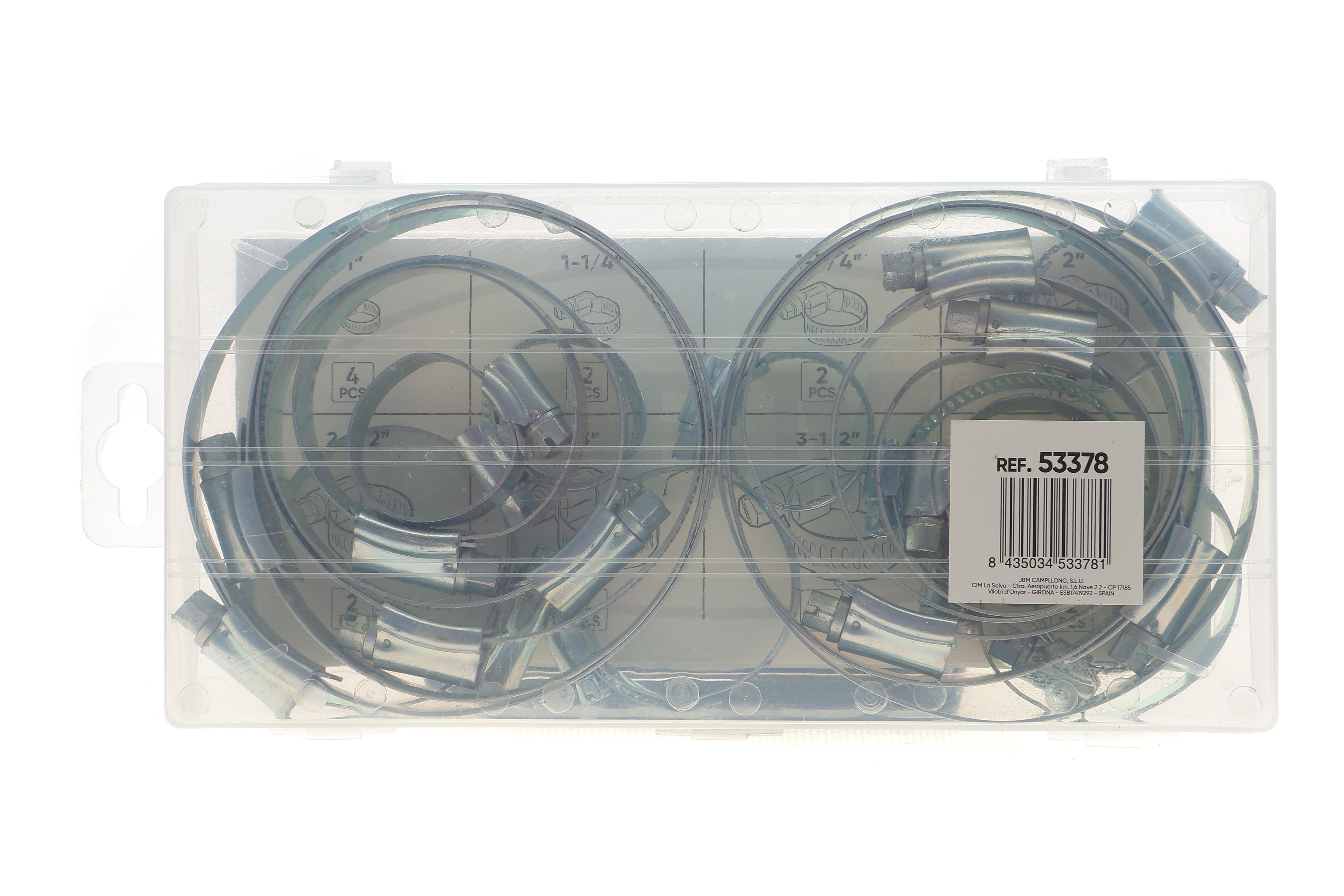 Набір хомутів черв'ячних Ø1"-4" 20 од. (дюймові)