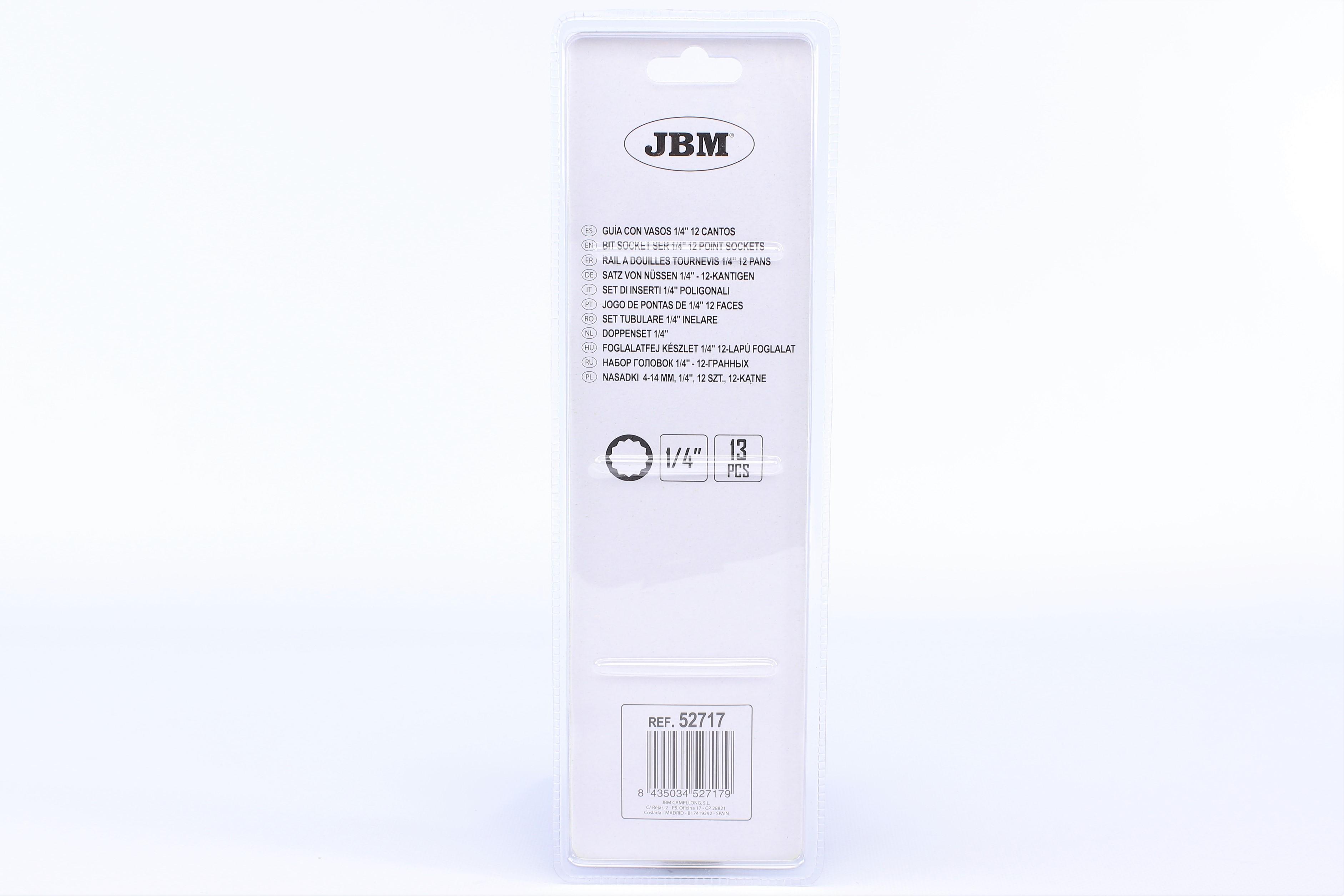 Набор головок 12-граней 1/4" 4-14 мм 13 ед. на планке