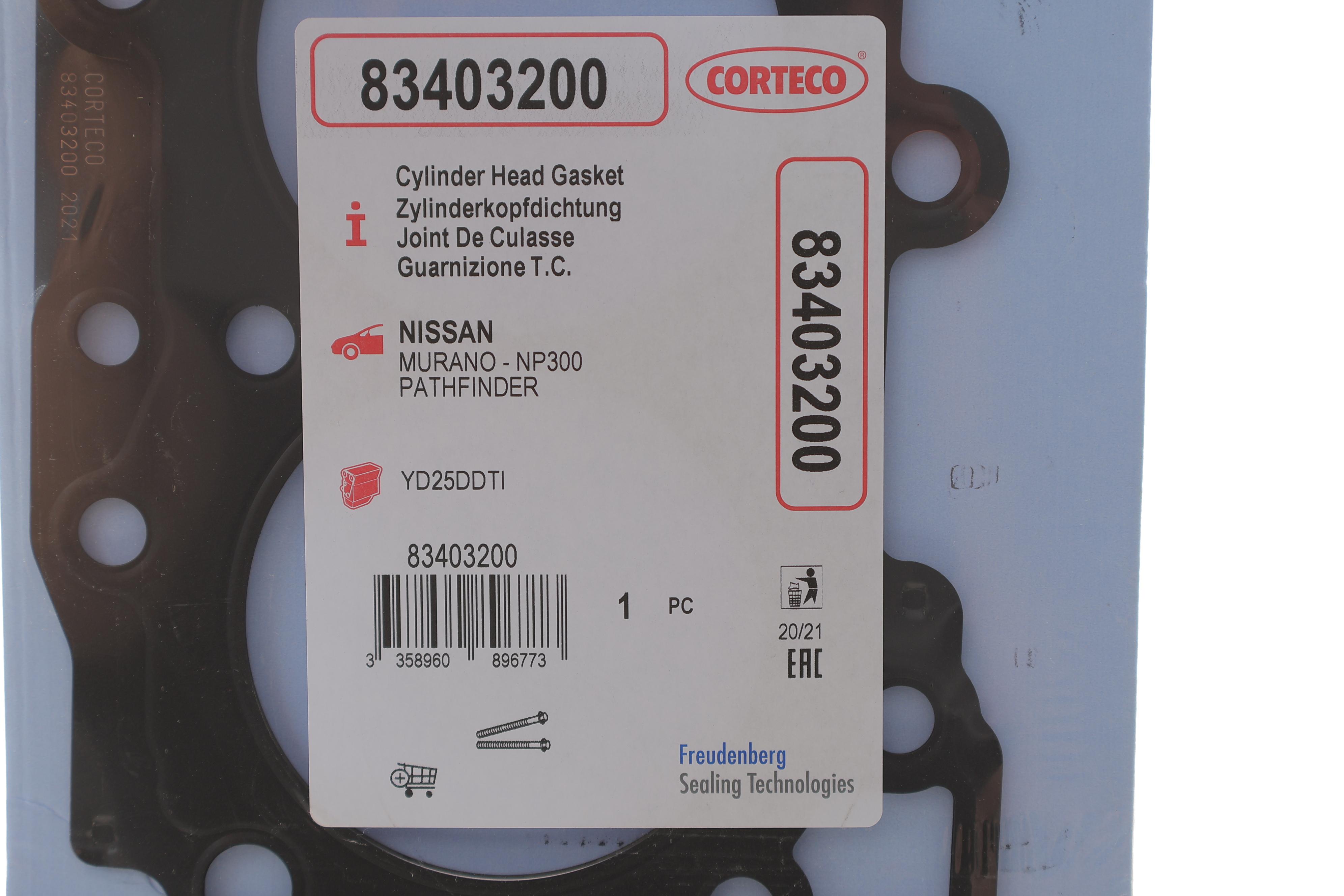 Прокладка ГБЦ Nissan Murano/NP300 Navara/Pathfinder 2.5 dCi 05- (3 мітки) (0.975mm)