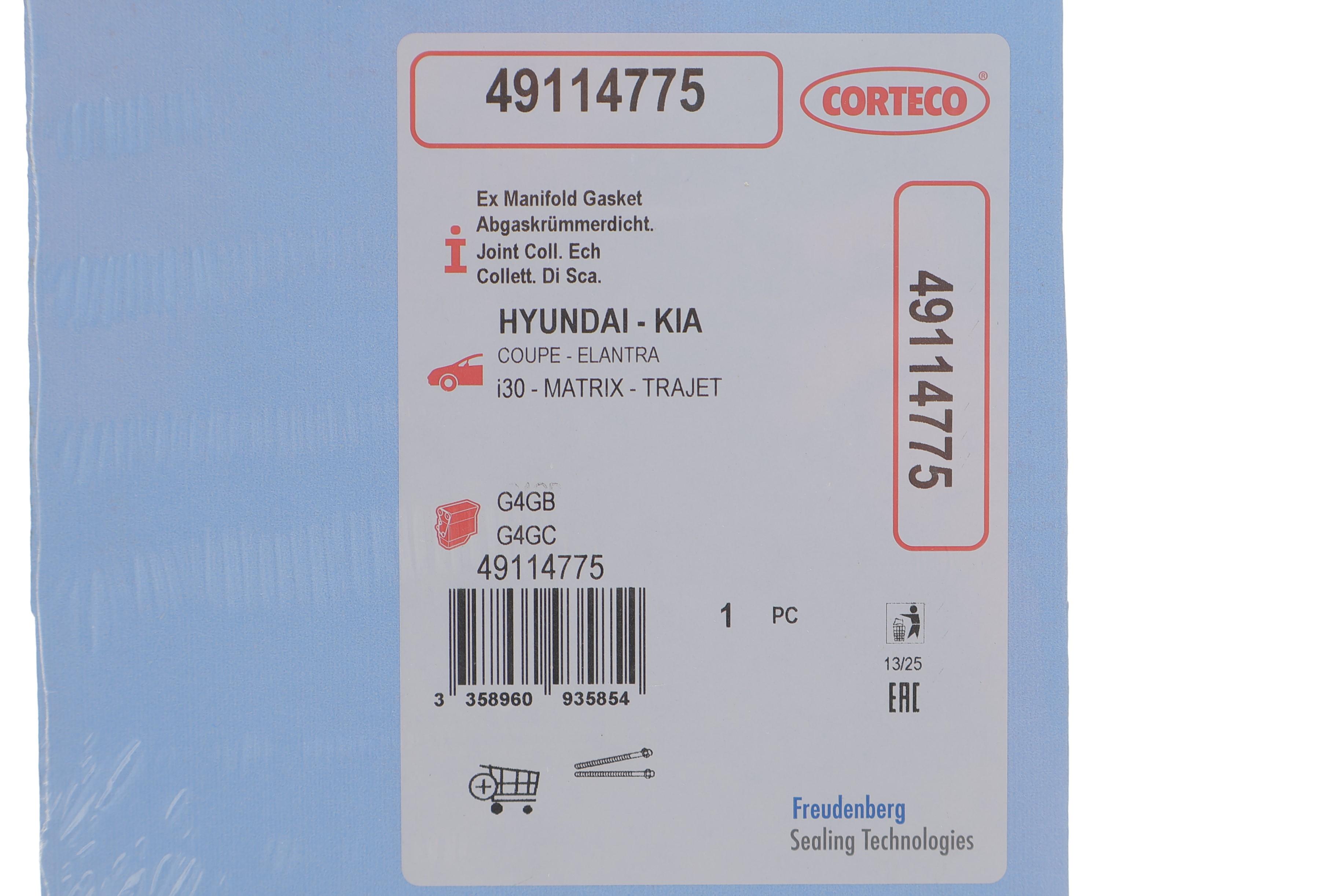 Прокладка колектора випускного Hyundai Elantra/i30/Kia Cee'd/ 1.8/2.0/2.0LPG 00-