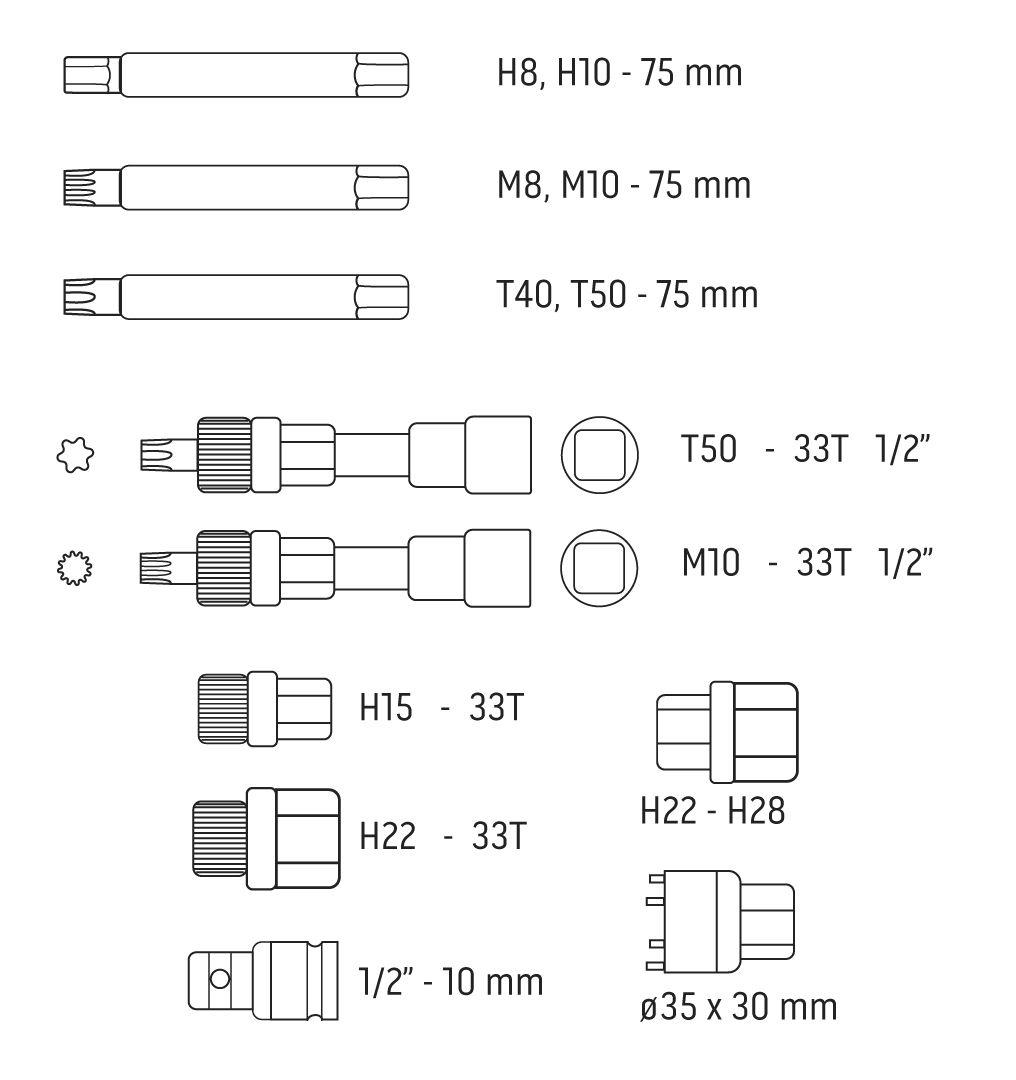Набір знімачів шківа генератора (13шт)