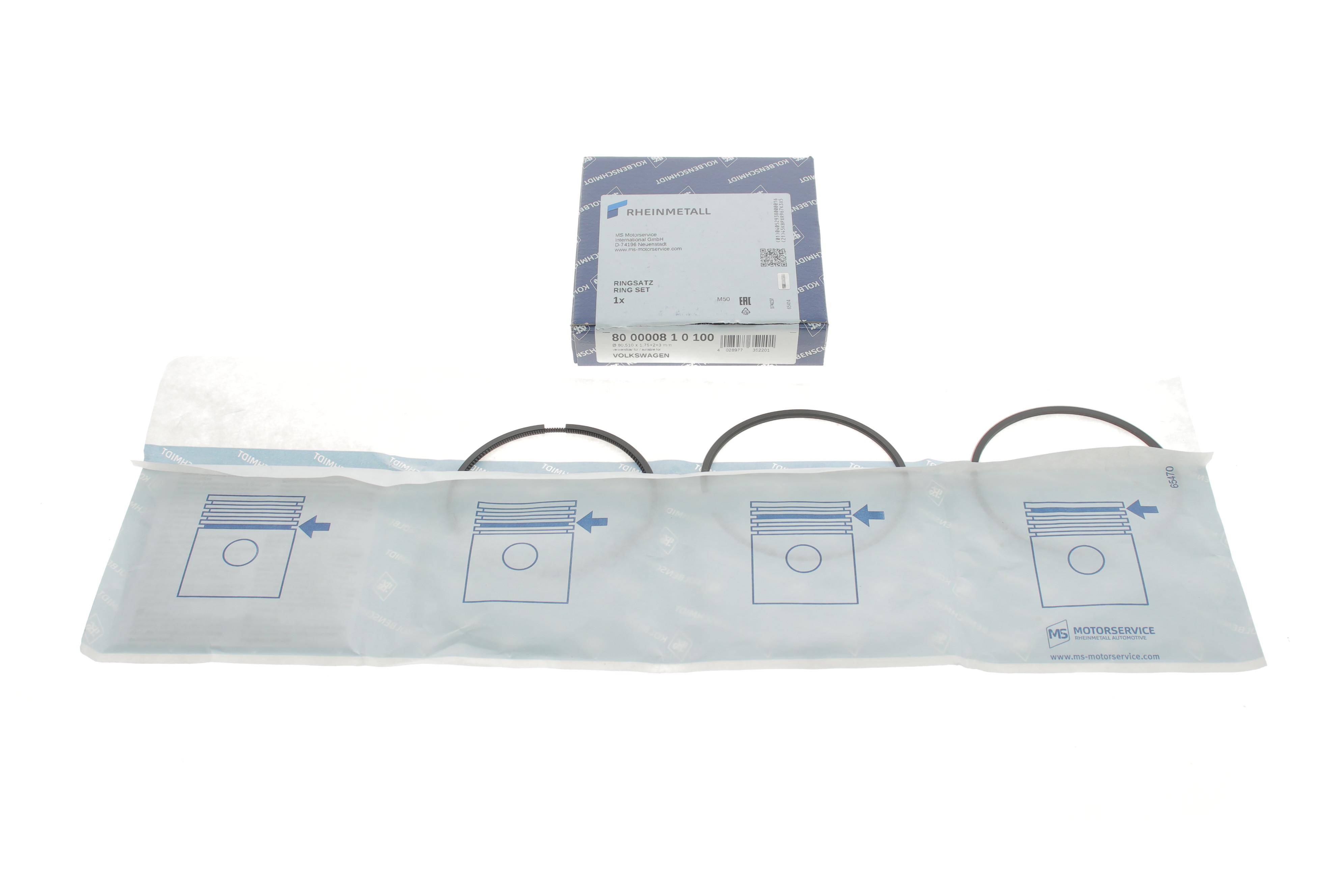 Кольца поршневі VW T4 1.9TD/2.4D 90-03 (80.51mm/+1.0) (1.75-2-3)