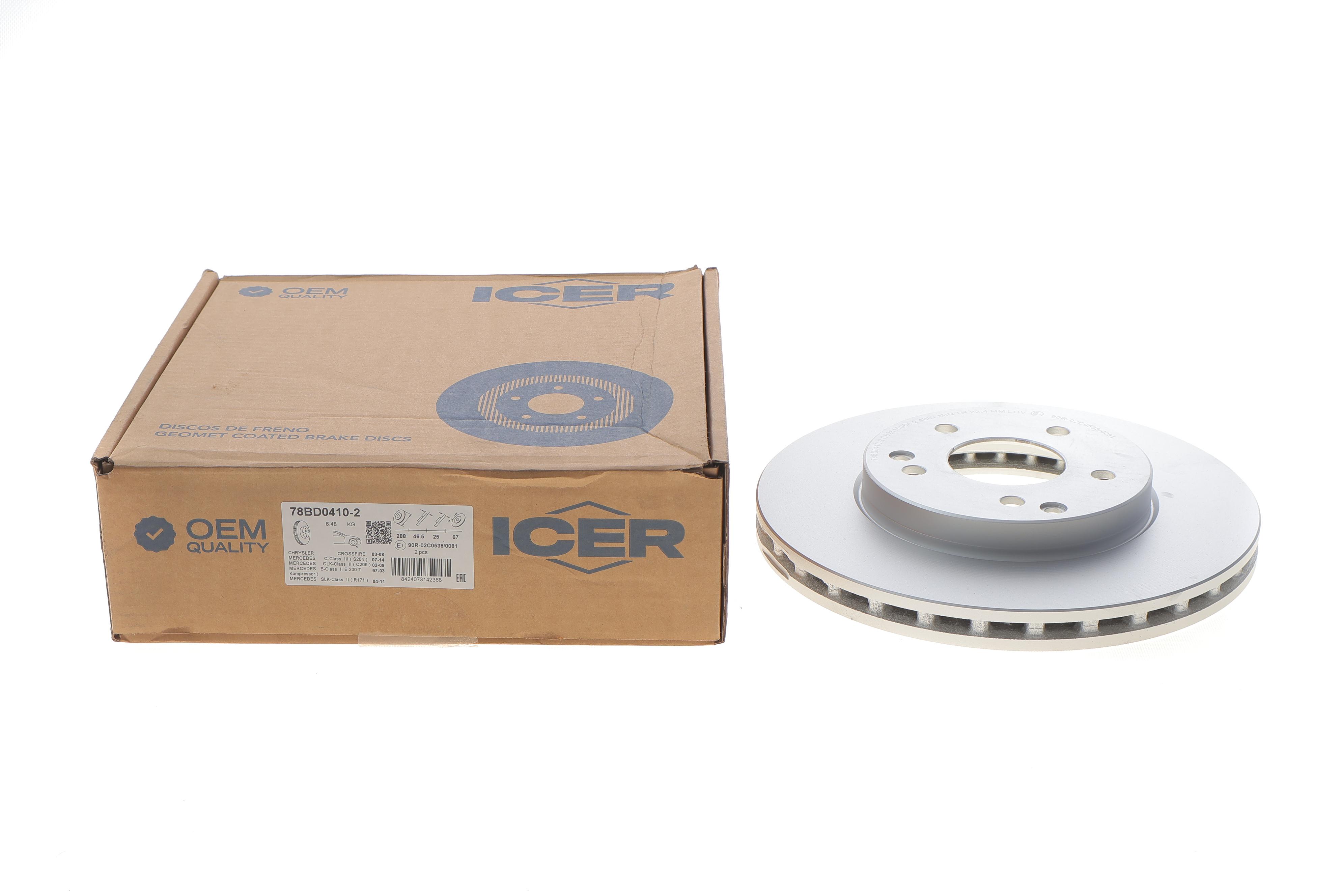 Диск гальмівний (передній) MB C-class (W202/W203/CL203/S202/S203) 96-07/E (W210/S210) 95-03 (288x25)