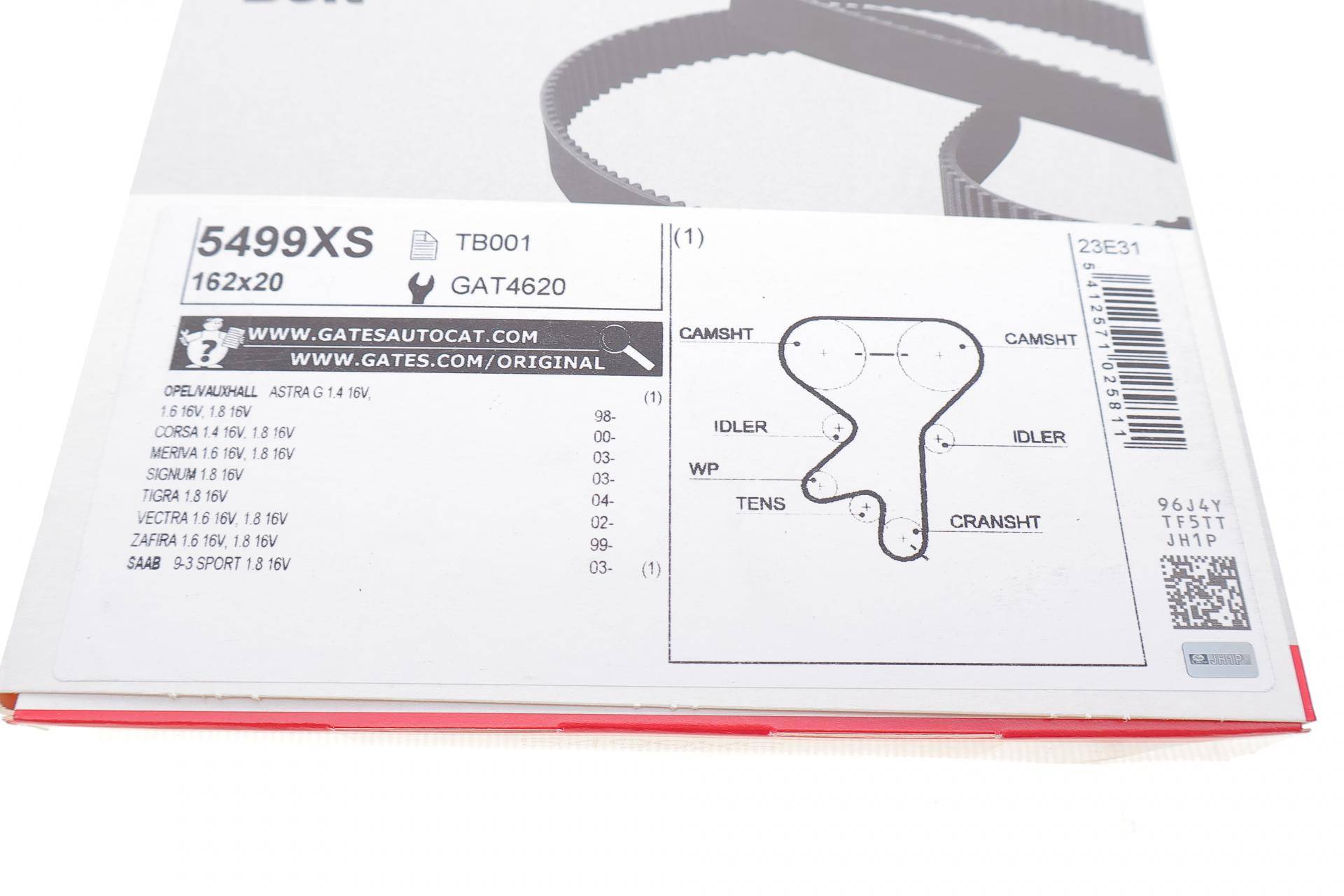 Ремінь ГРМ Opel Astra G/Combo/Vectra C/Zafira 1.6/1.8 98-/Chevrolet Lacetti/Nubira 1.8 05- (20x162z)