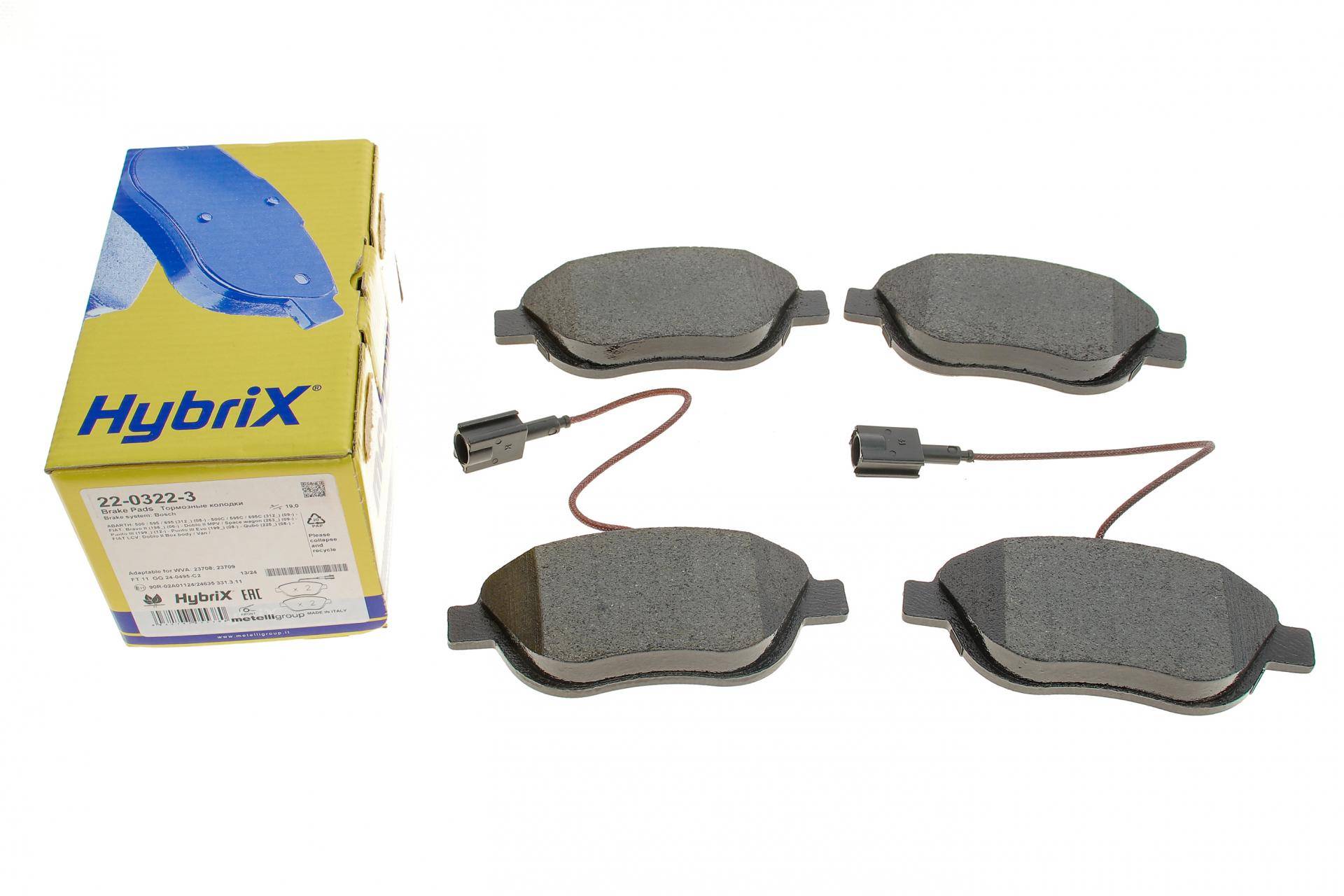 Колодки гальмівні (передні) Fiat Doblo/Qubo 10-/Punto/500C 08-/Opel Combo 12- (+датчик)