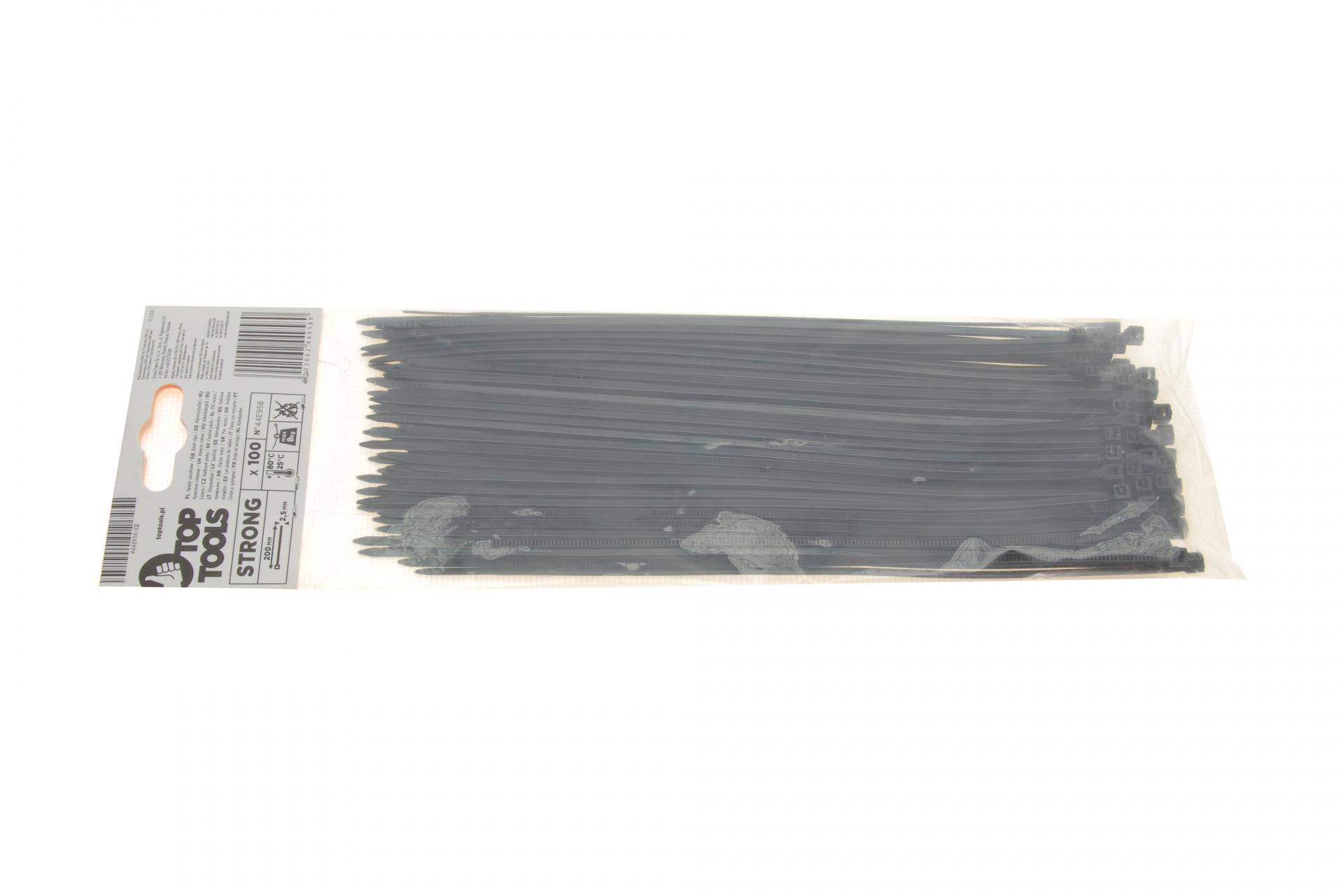 Набір стяжок пластикових 2,5x200 мм 100 од. (чорна)