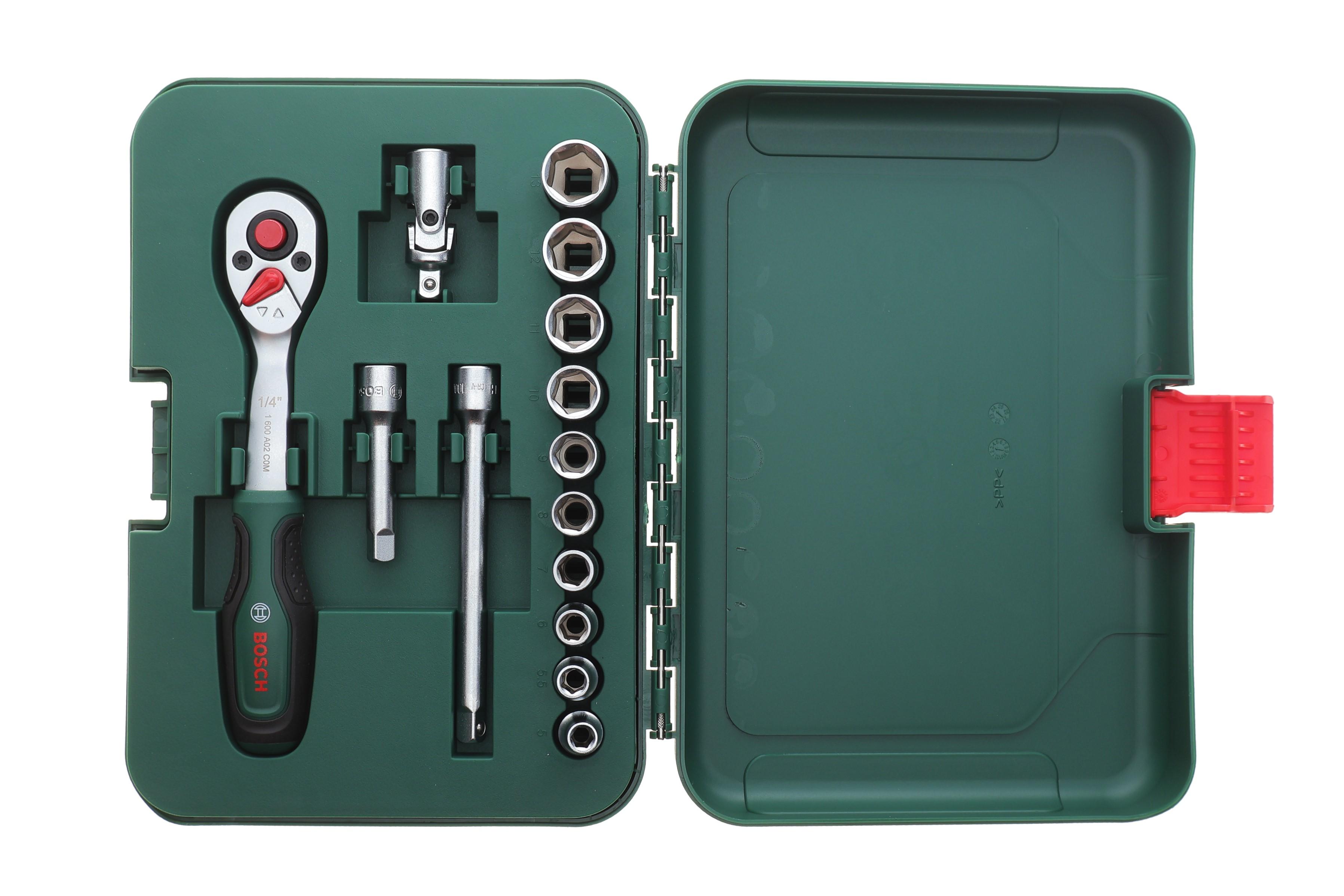 Набір торцевих головок з тріскачкою 1/4" 14 од.