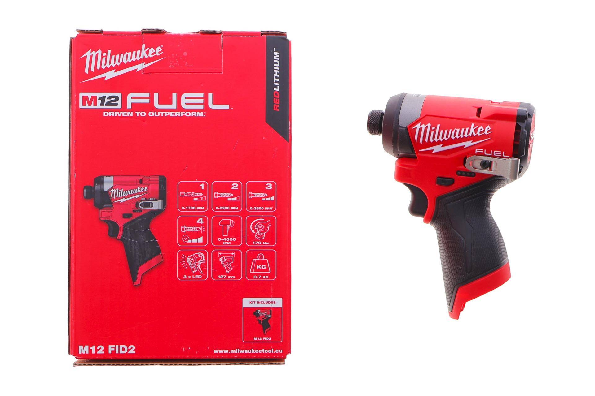 Дриль-шуруповерт акумуляторний 1/4″ M12 FDD2-0 (170 Nm/12V) 0–3600 об/хв