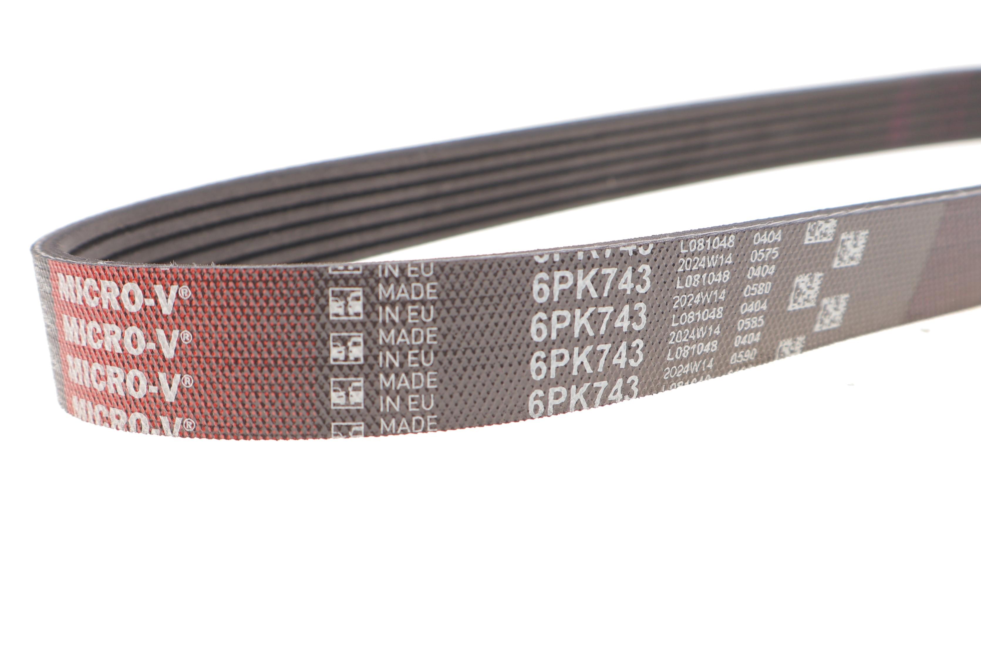 Ремінь генератора VW Caddy III 1.4/1.6 04-/Golf/Polo 1.2/1.4TSI 12-/Audi A3 1.2/1.4TFSI 13- (6PK743)