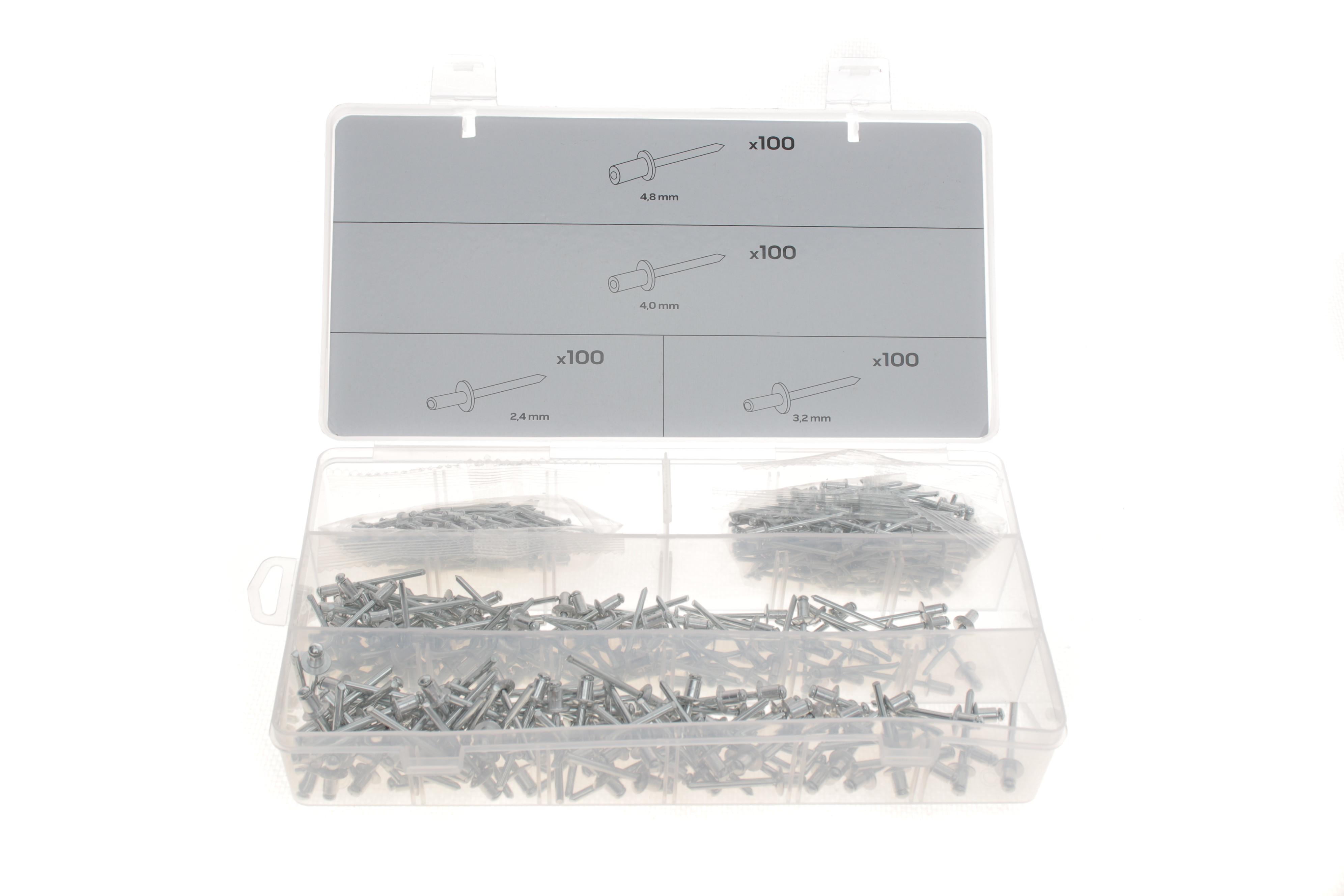 Набір заклепок Ø2,4-4,8x10 mm 400 од.