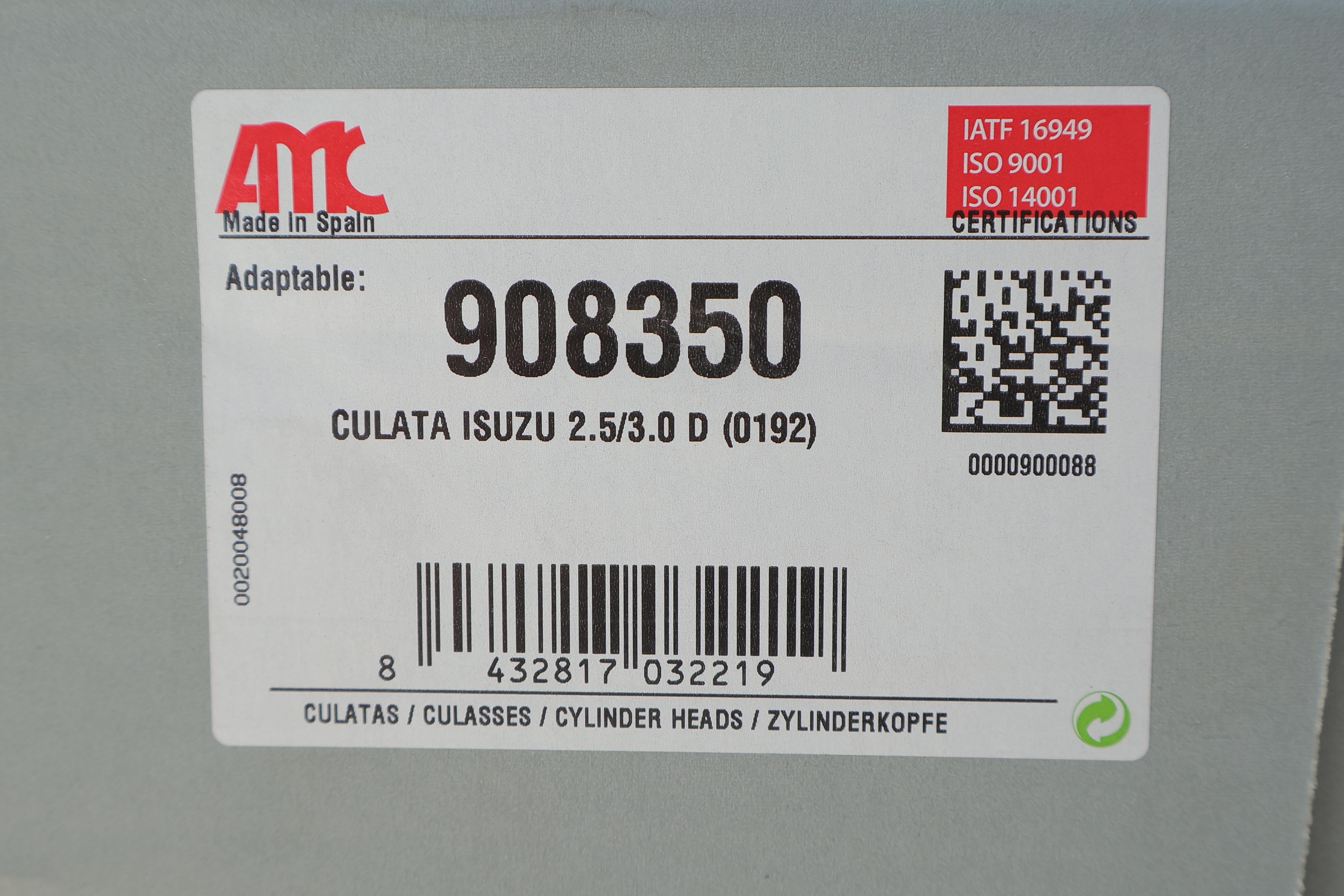 Головка блоку циліндрів Isuzu D-Max 2.5/3.0 DiTD/CRDi 07-18