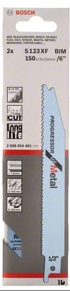 Полотно змінне для шабельної пилки  S 123 XF Progressor for Metal (к-кт 2 шт.)