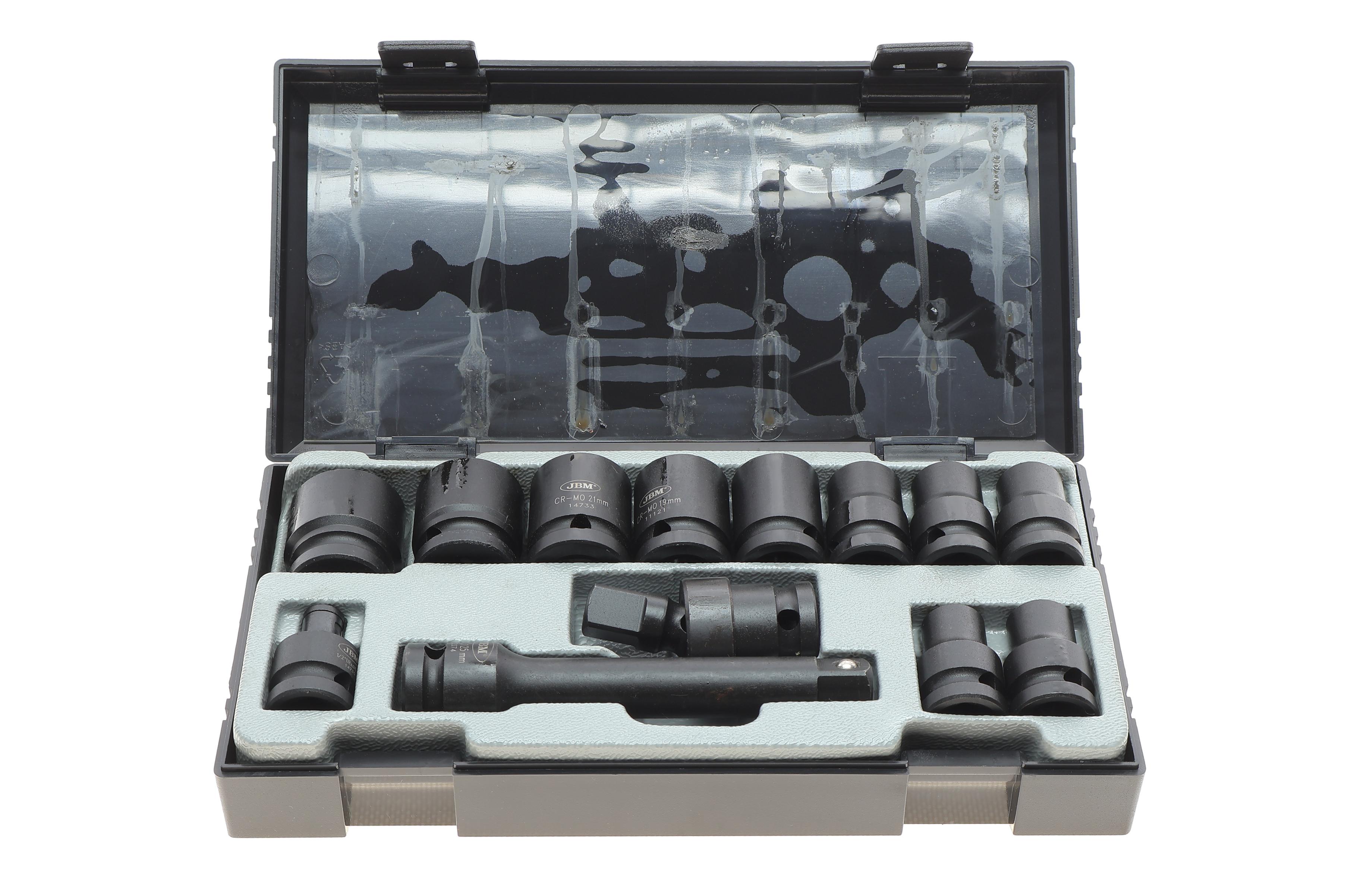 Набор ударных головок 1/2" 10-24 мм 16 ед. и адаптеры