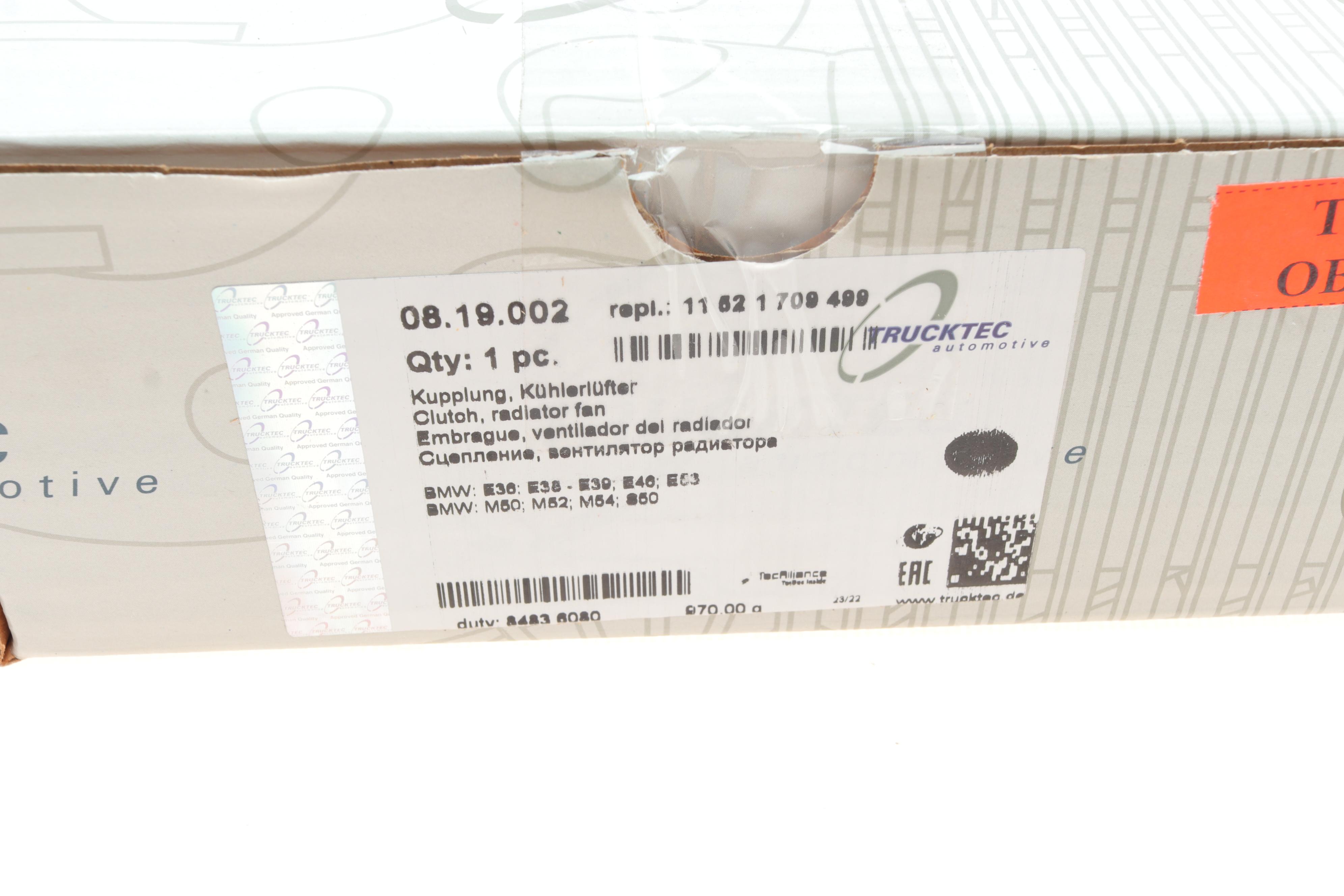 Муфта вентилятора BMW 3 (E36/E46)/ 5 (E34/E39)/ 7 (E38)/ X5 (E53)/ Z3 (E36) 2.0-3.2 88-07 M50/M52