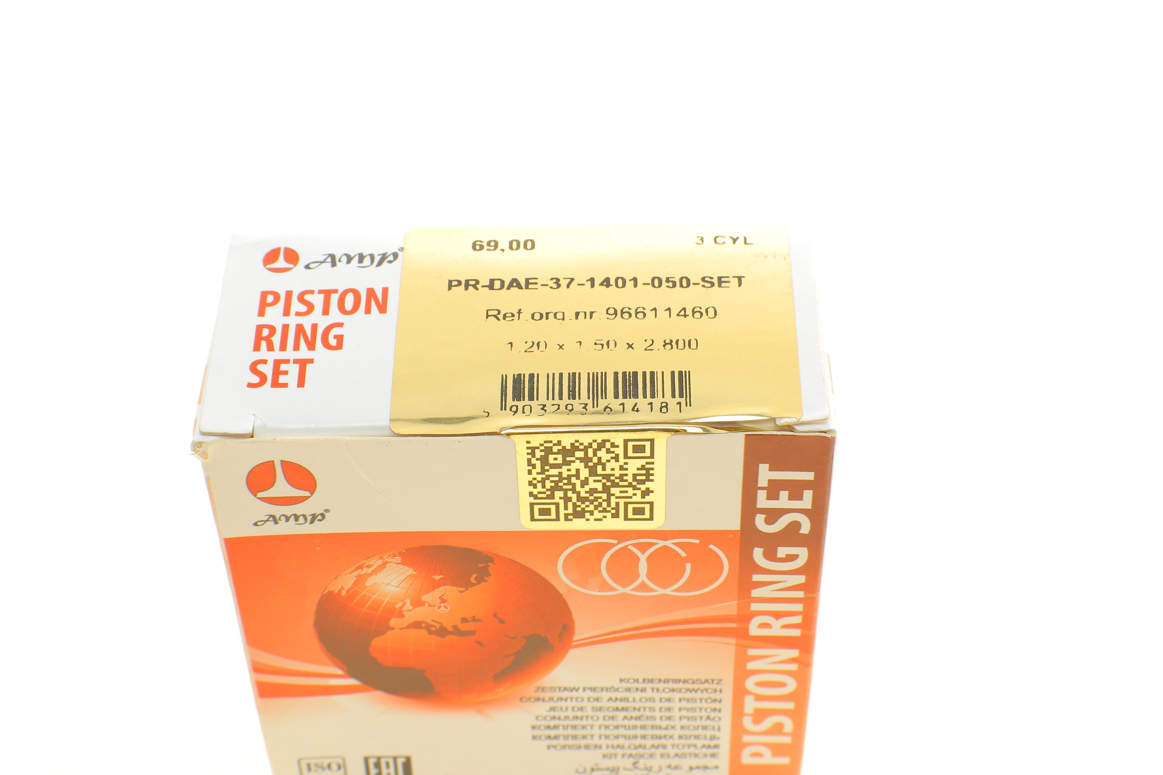 Кільця поршневі Daewoo Matiz 0.8/1.0 08- (+0.50/69.00mm) (1.2x1.5x2.8) (к-кт 3 цилиндра)