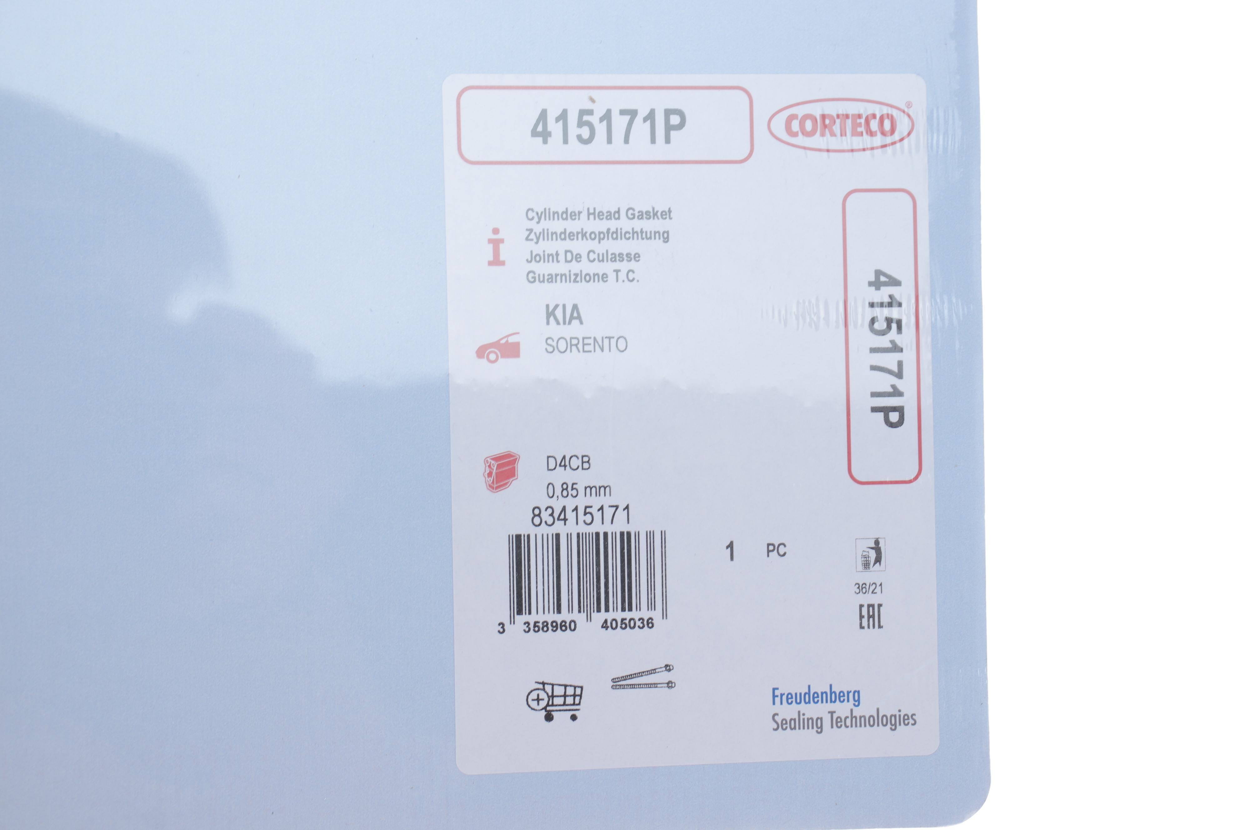 Прокладка ГБЦ Hyundai H-1/Kia Sorento 2.5 CRDI 02- (0.85mm)