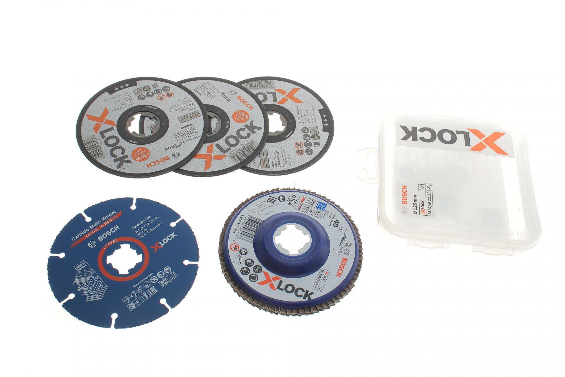 Набір кругів відрізних та дисків шліфувальних 125x1x22,23 мм X-LOCK CMW 5 од.