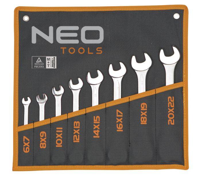 Набір ключів ріжкових 6x7-20x22 мм 8 од.