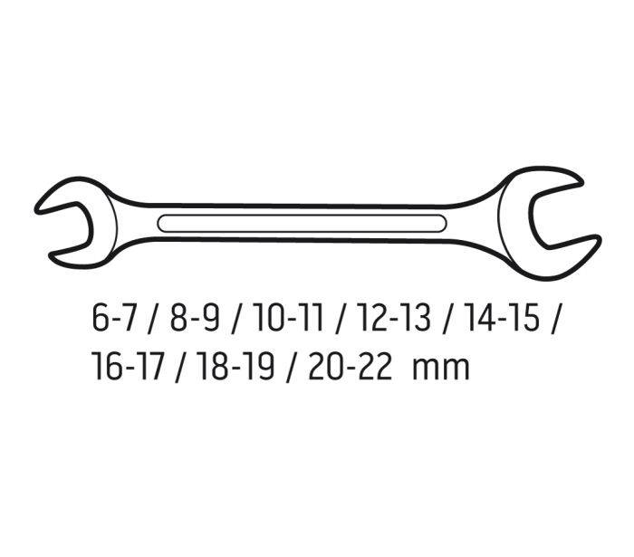 Набір ключів ріжкових 6x7-20x22 мм 8 од.