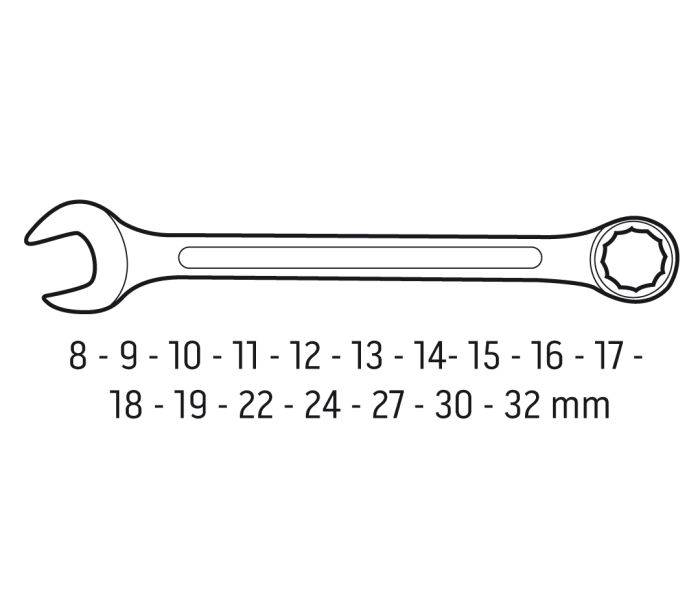 Набір ключів ріжково-накидних 8-32 мм 17 од.