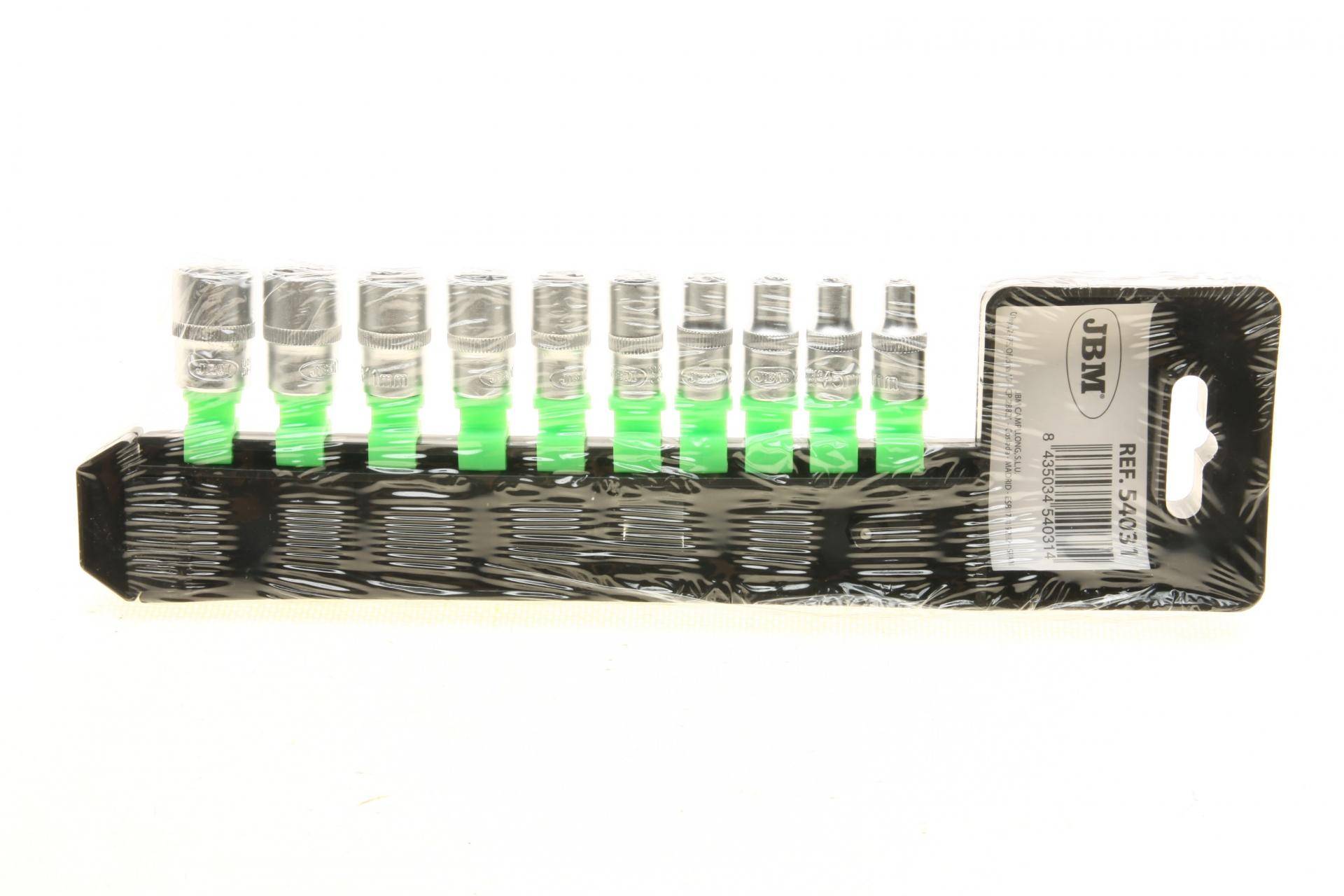 Набір торцевих головок 12-граней з тріскачкою 1/4" 10 од. (хромовані)