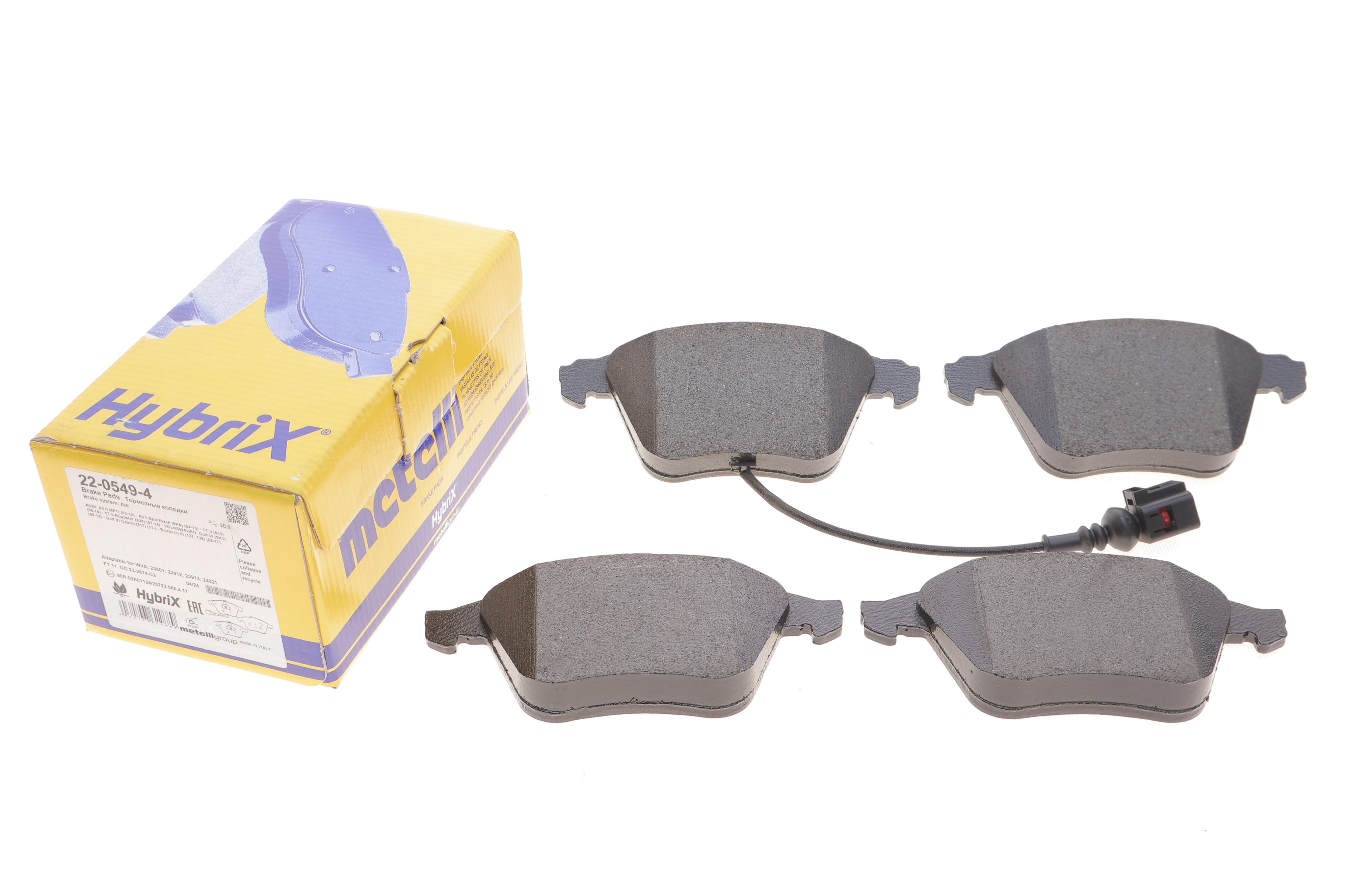 Колодки тормозные (передние) Audi A3/TT/VW Golf VI/Scirocco III 08-14 (+датчик)