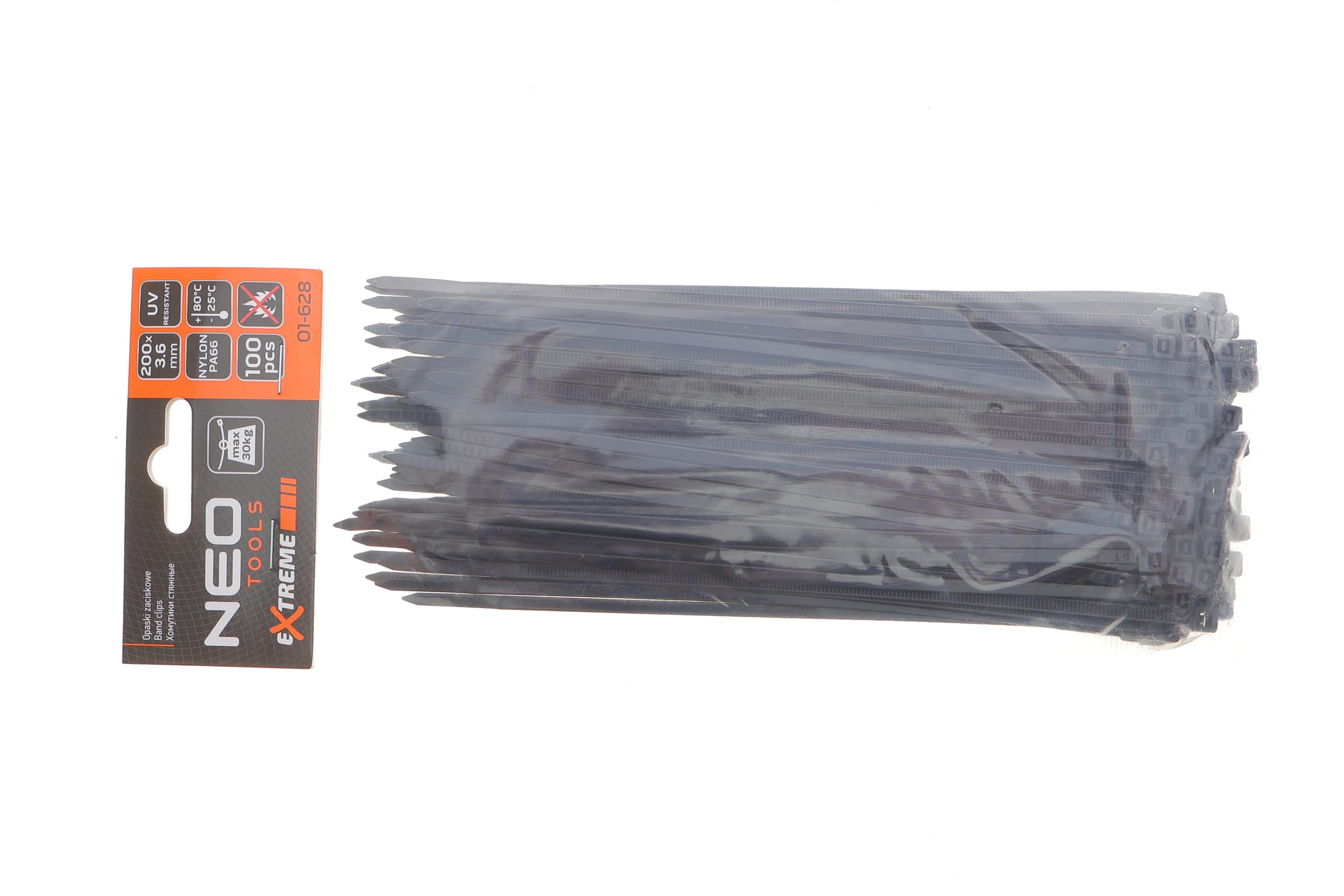 Набір стяжок пластикових EXTREME 3,6x200 мм 100 од. (чорна)