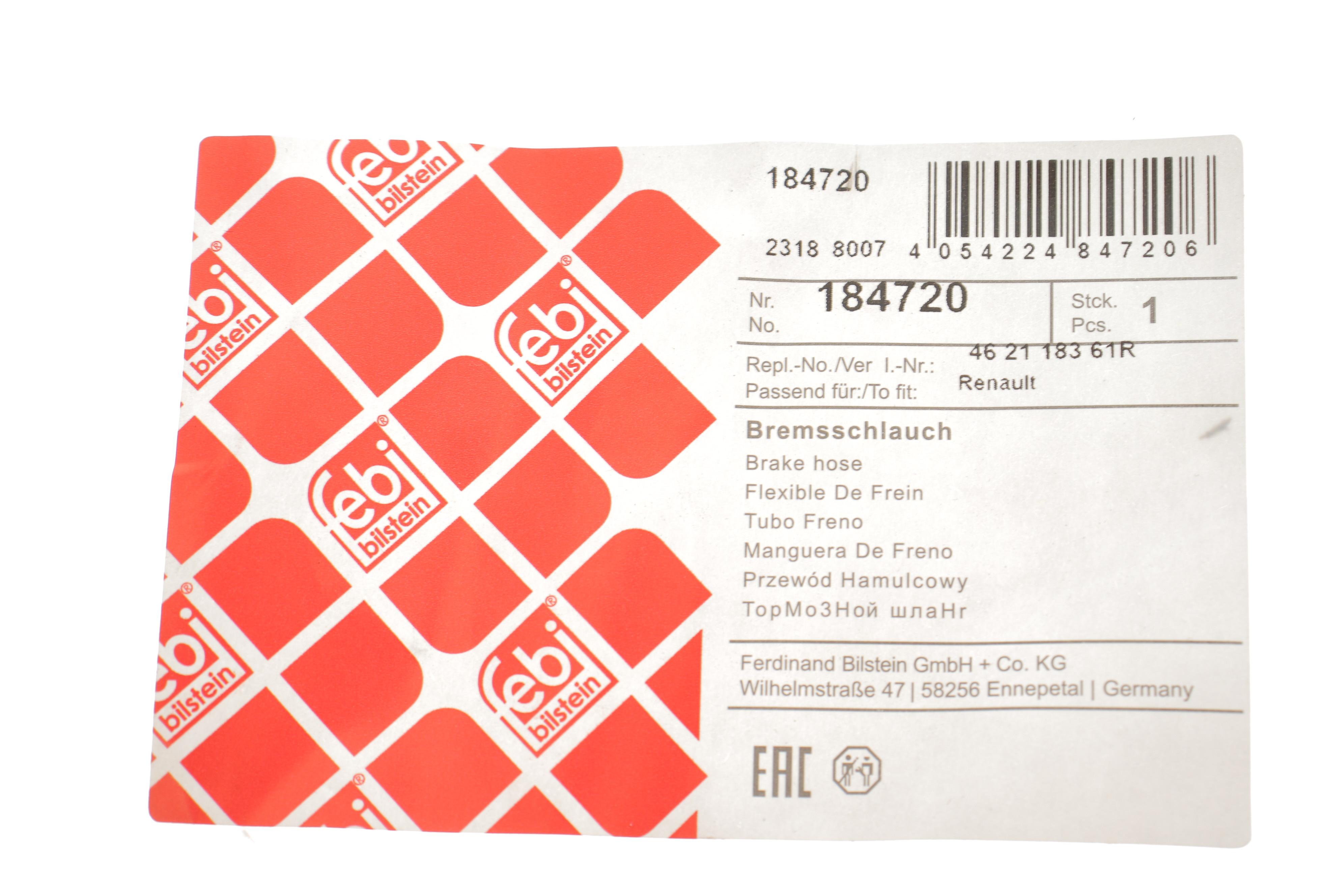 Шланг гальмівний (передній) Nissan Qashqai/Renault Kadjar 13- (L) (616mm)