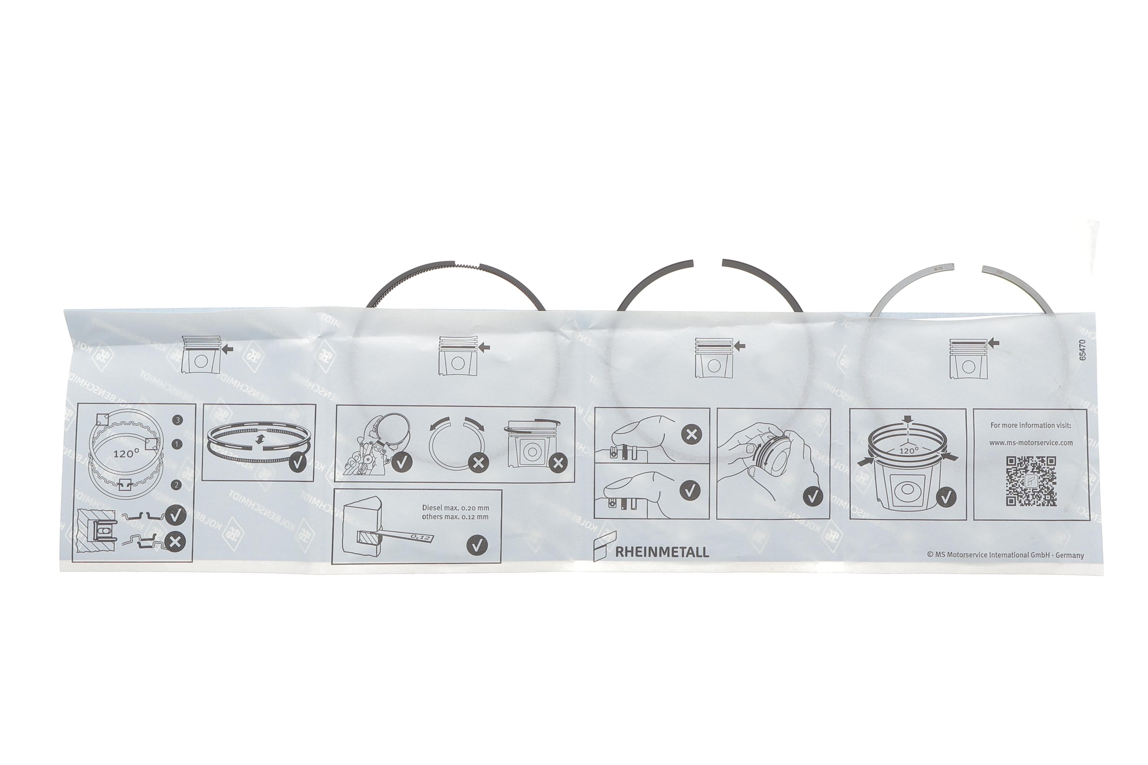 Кільця поршневі BMW 5 (G30/G60) 2.0d (B47/N47) 16- (84.00mm/STD) (1.5-1.5-2)